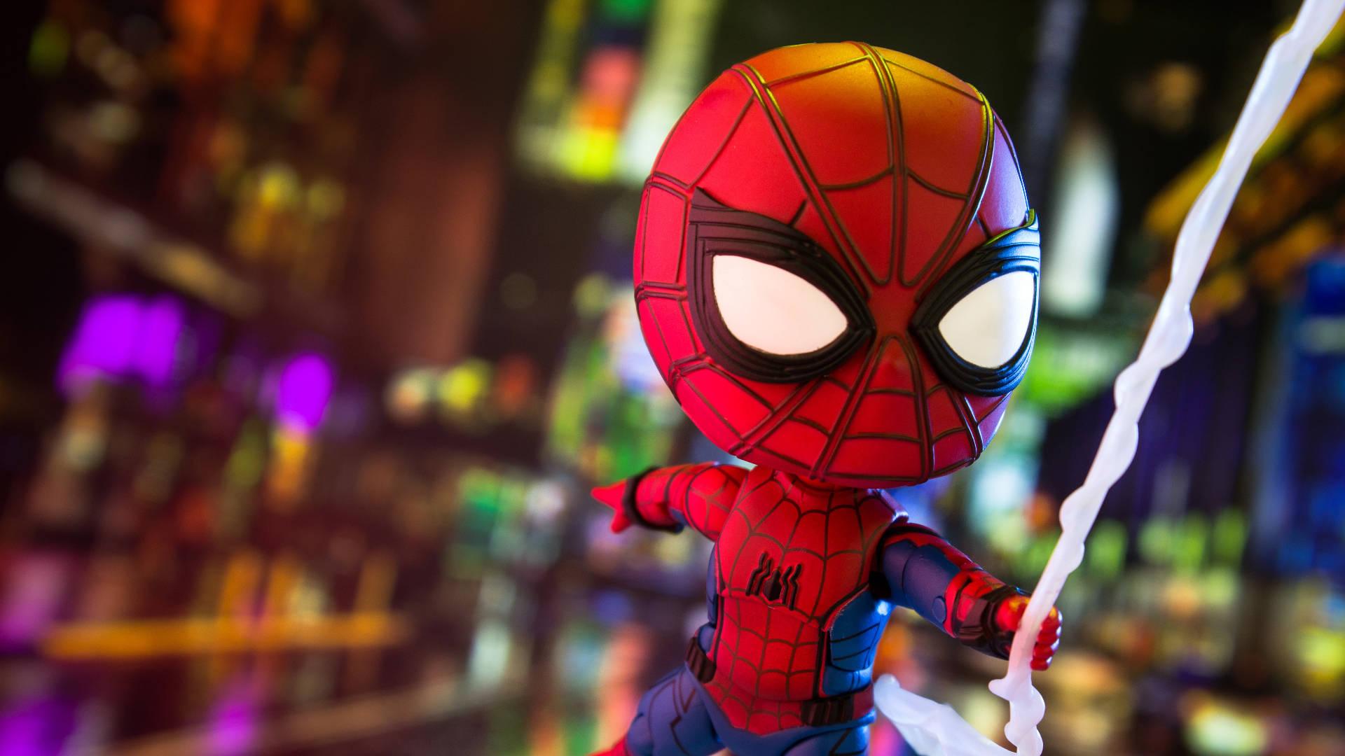 Chibi Spider Man Hanging — 1920x1080 wallpaper