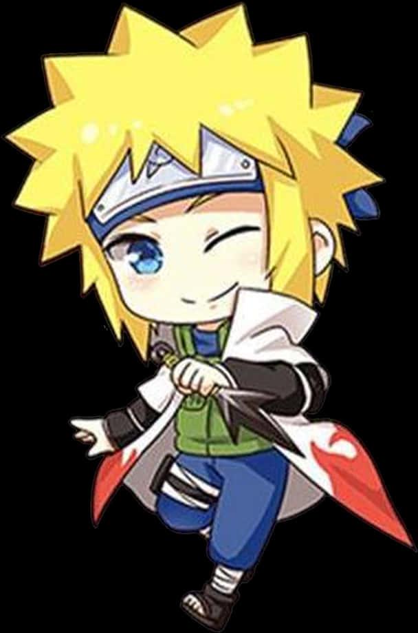 Chibi_ Anime_ Character_with_ Yellow_ Hair — 608x919 wallpaper