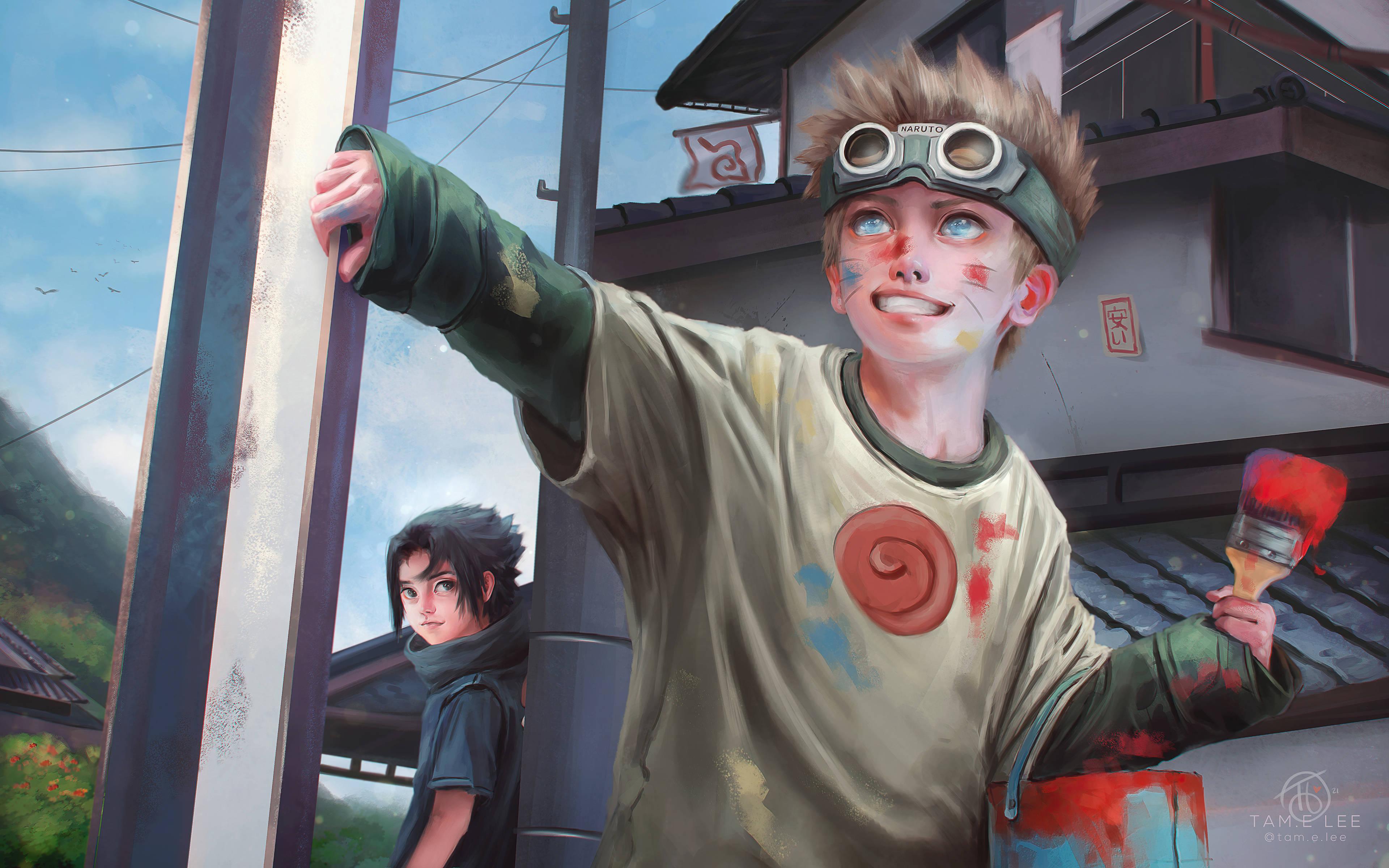 Childhood Friends Naruto And Sasuke — 3840x2400 wallpaper
