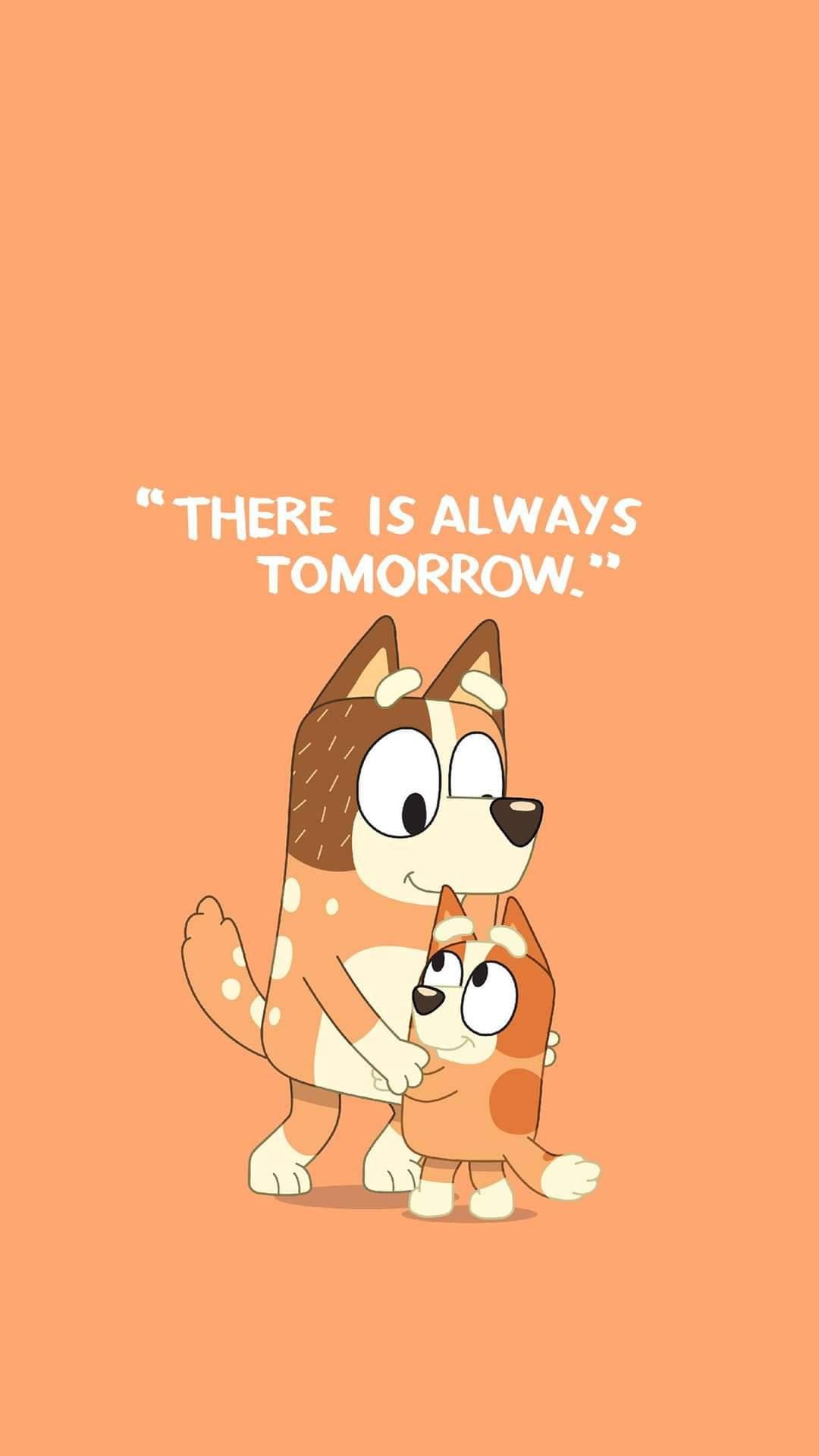 Chilli And Bingo From Bluey Orange — 1080x1920 wallpaper