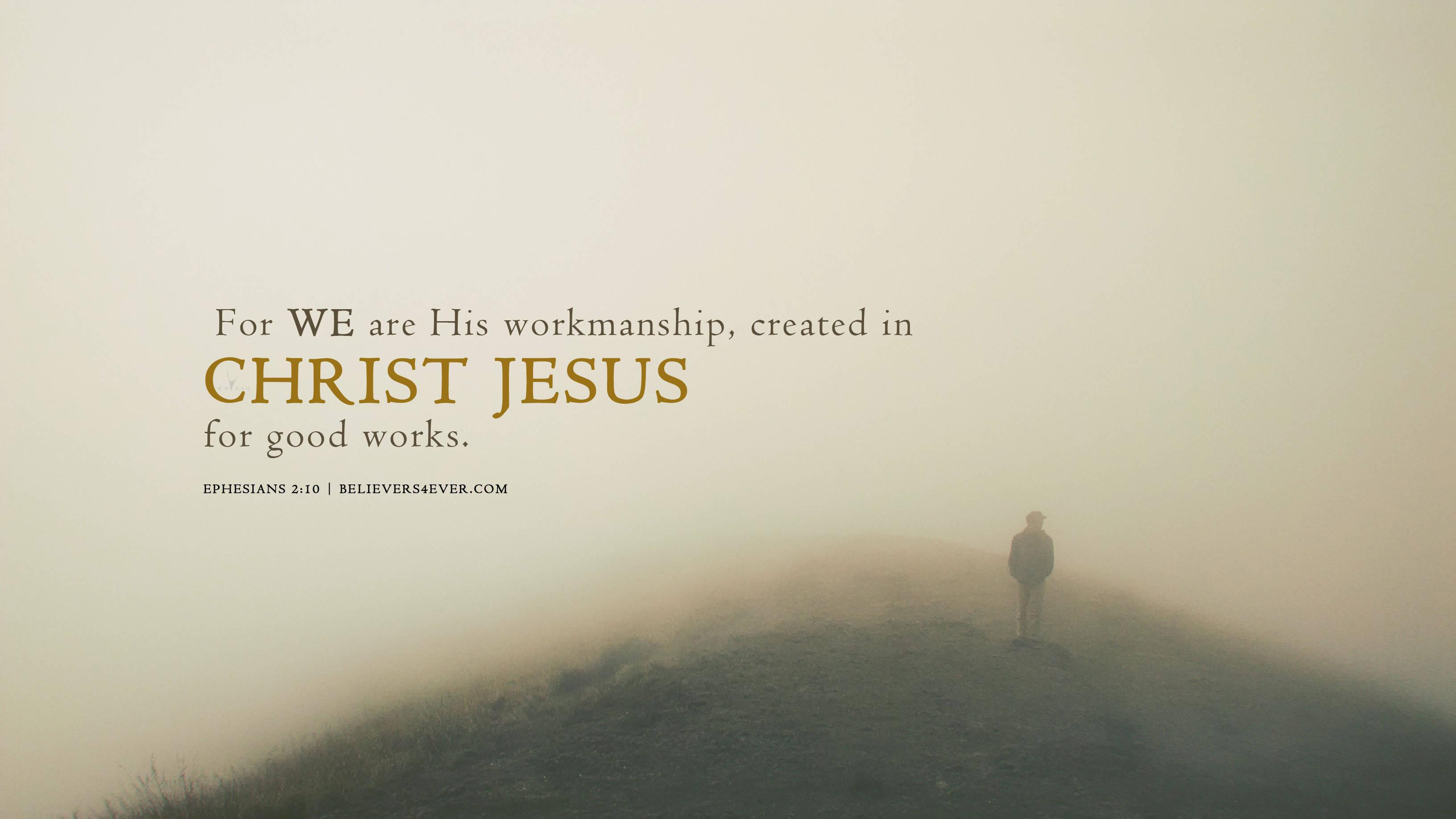 Christian Statement With Foggy Mountain — 3264x1836 wallpaper