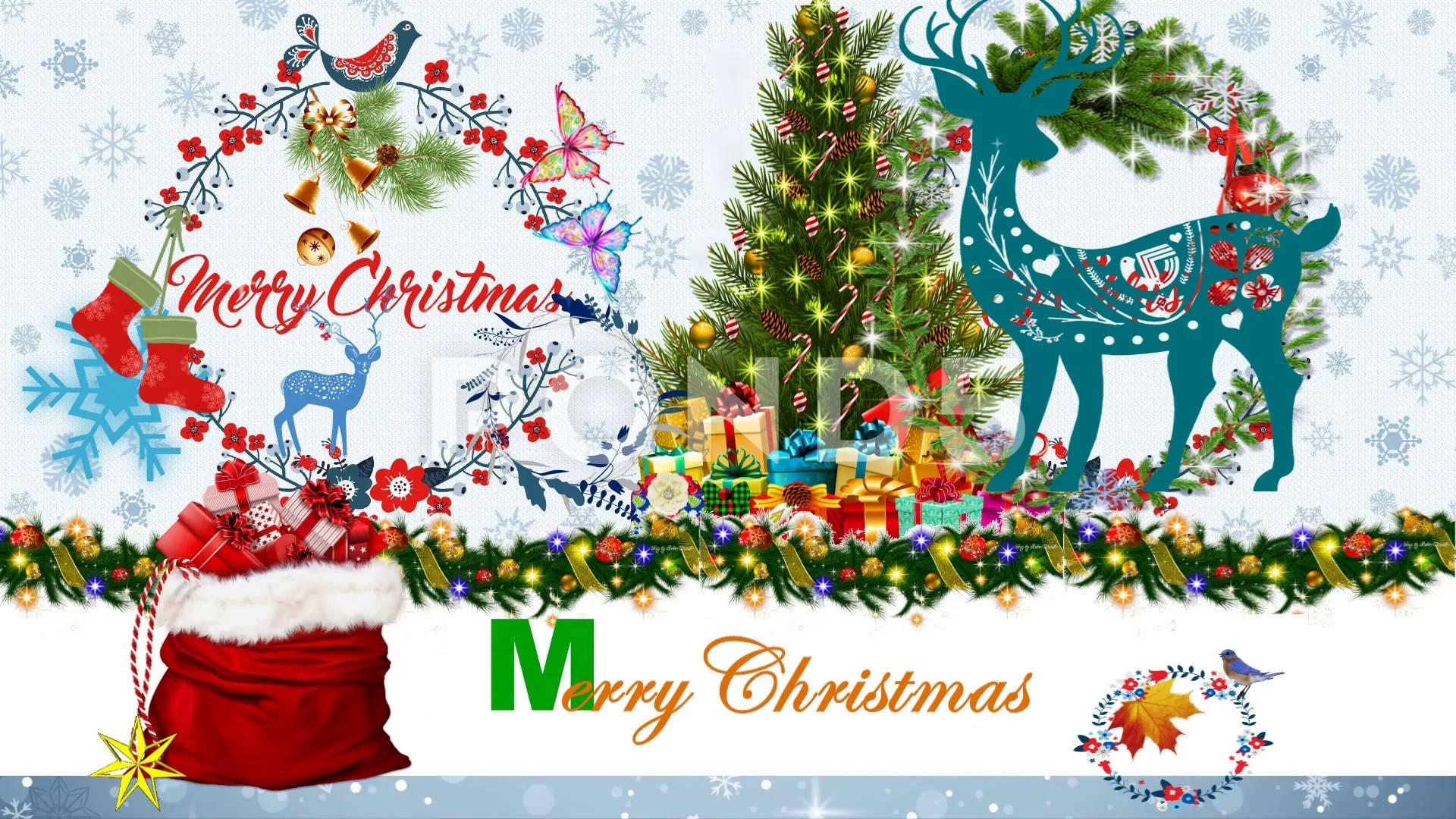 Christmas Collage Greeting Card — 1920x1080 wallpaper
