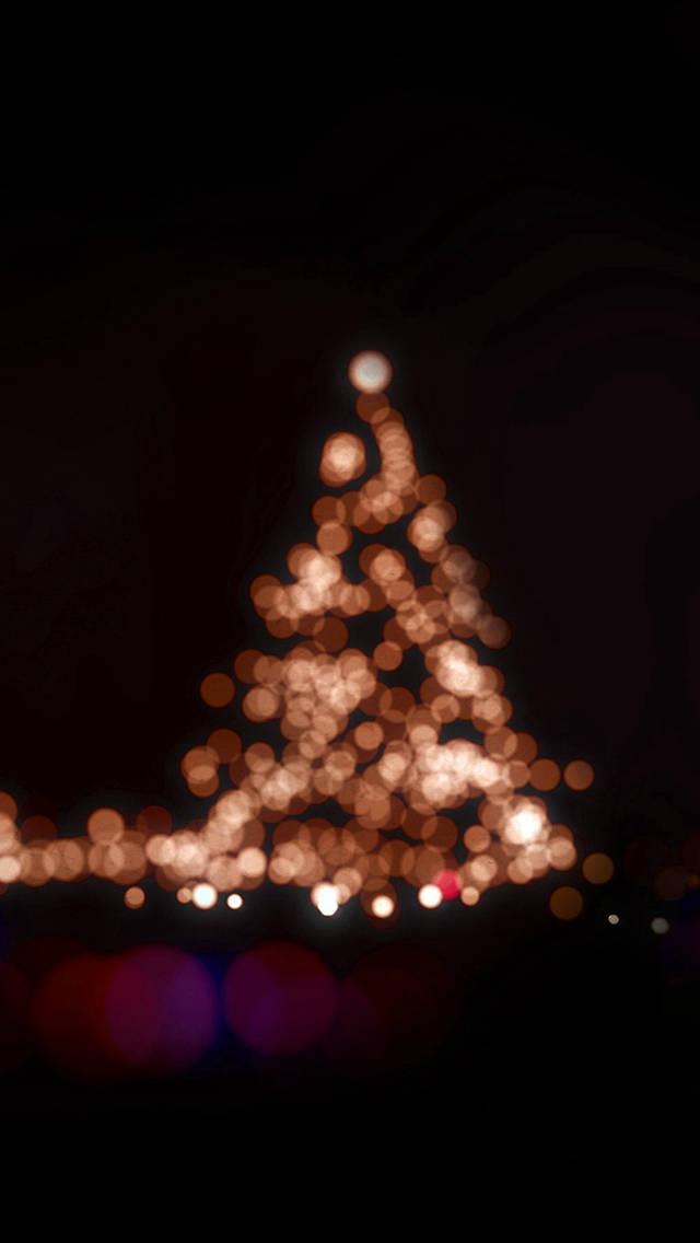 Christmas Tree Lights iPhone Dark — 640x1136 wallpaper