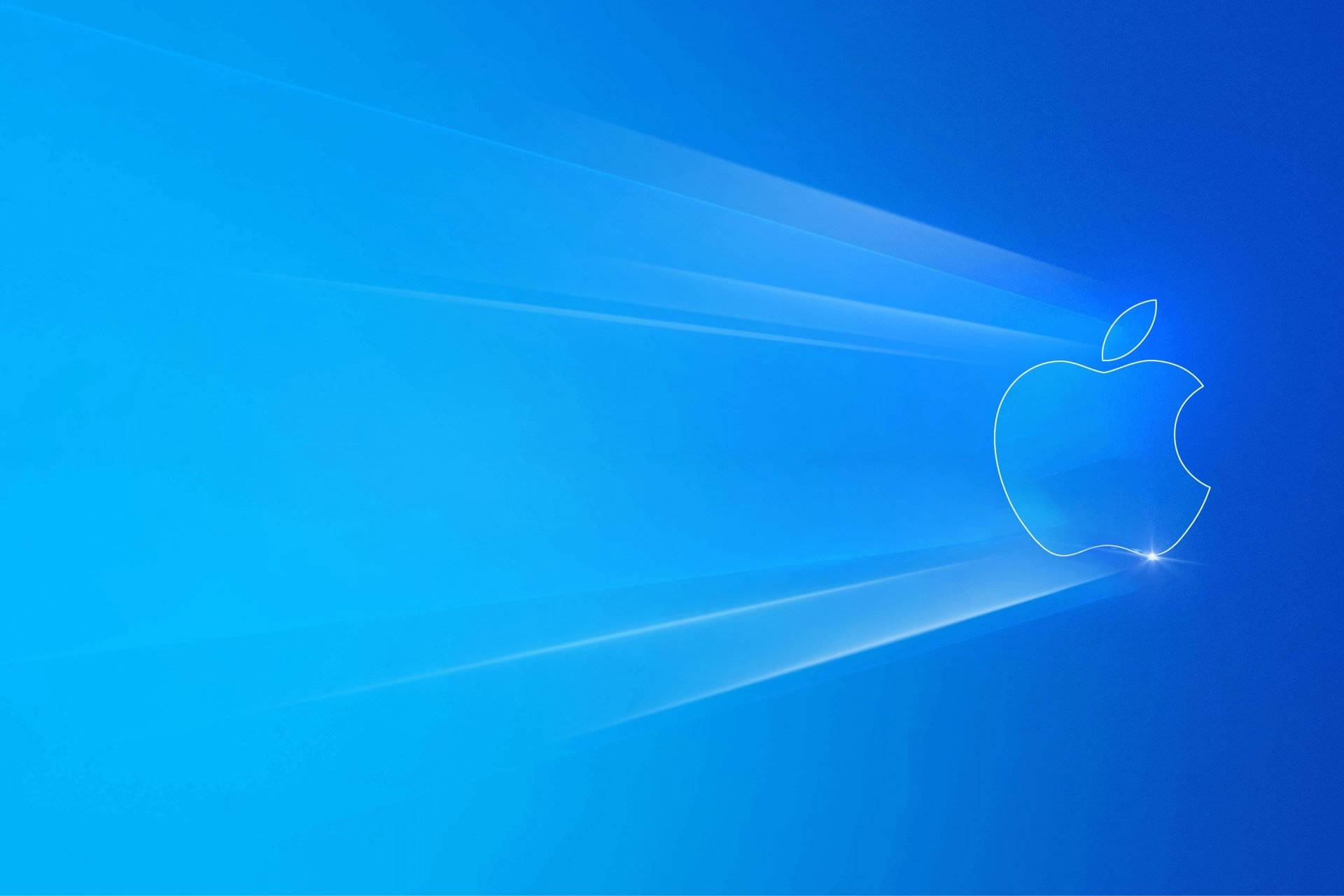 Classic Apple Logo In Blue — 1920x1280 wallpaper