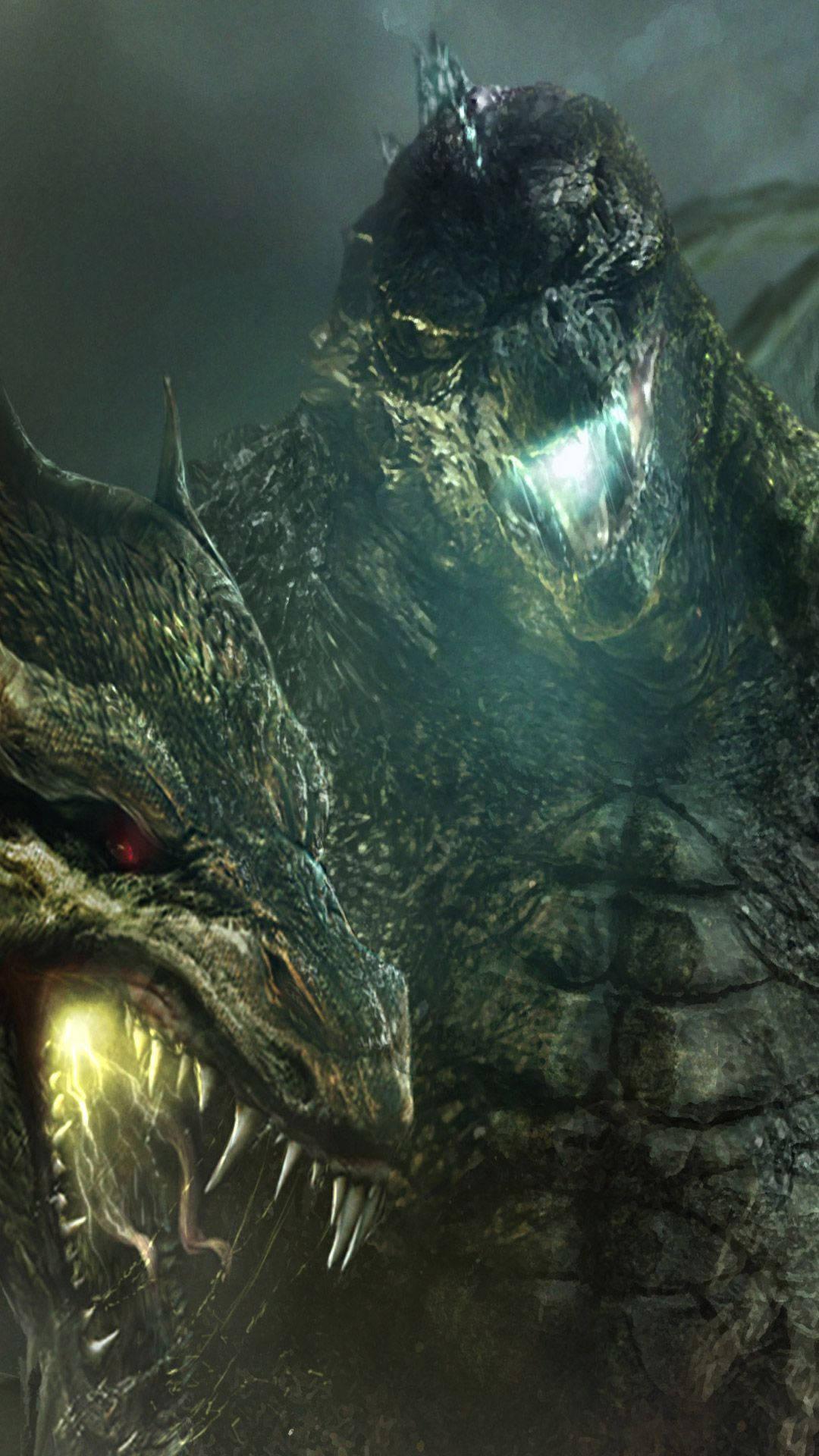 Classic characters from Godzilla films have taken over! — 1080x1920 wallpaper