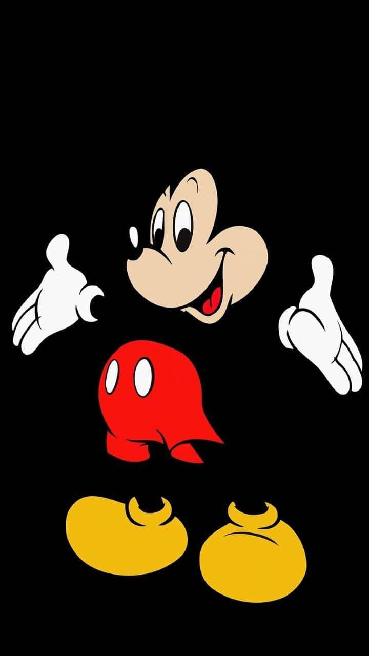 Classic Mickey Mouse Smiling Happily Against a Sky Blue Background. — 720x1280 wallpaper