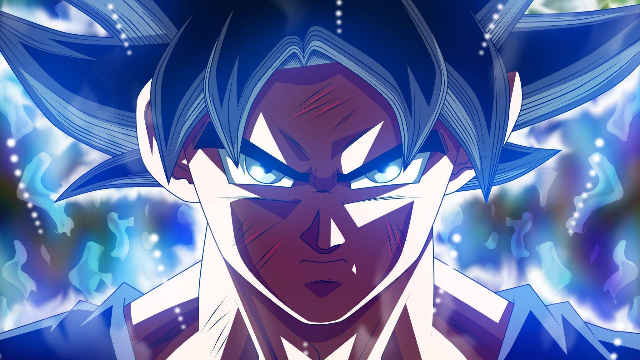 Close-up Goku Ultra Instinct — 2048x1152 wallpaper