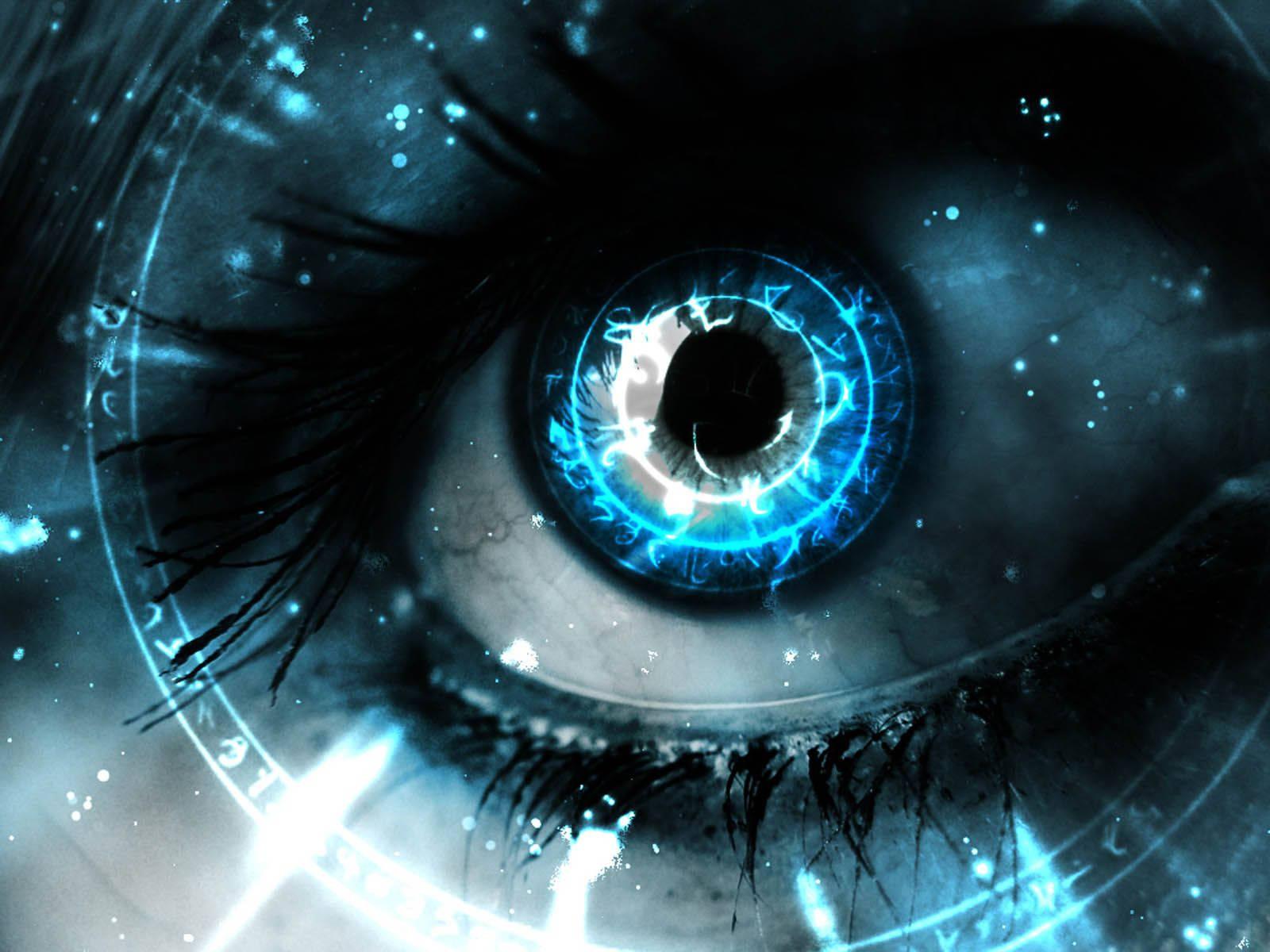 Close-Up of a Brilliant Blue 3D Eye — 1600x1200 wallpaper