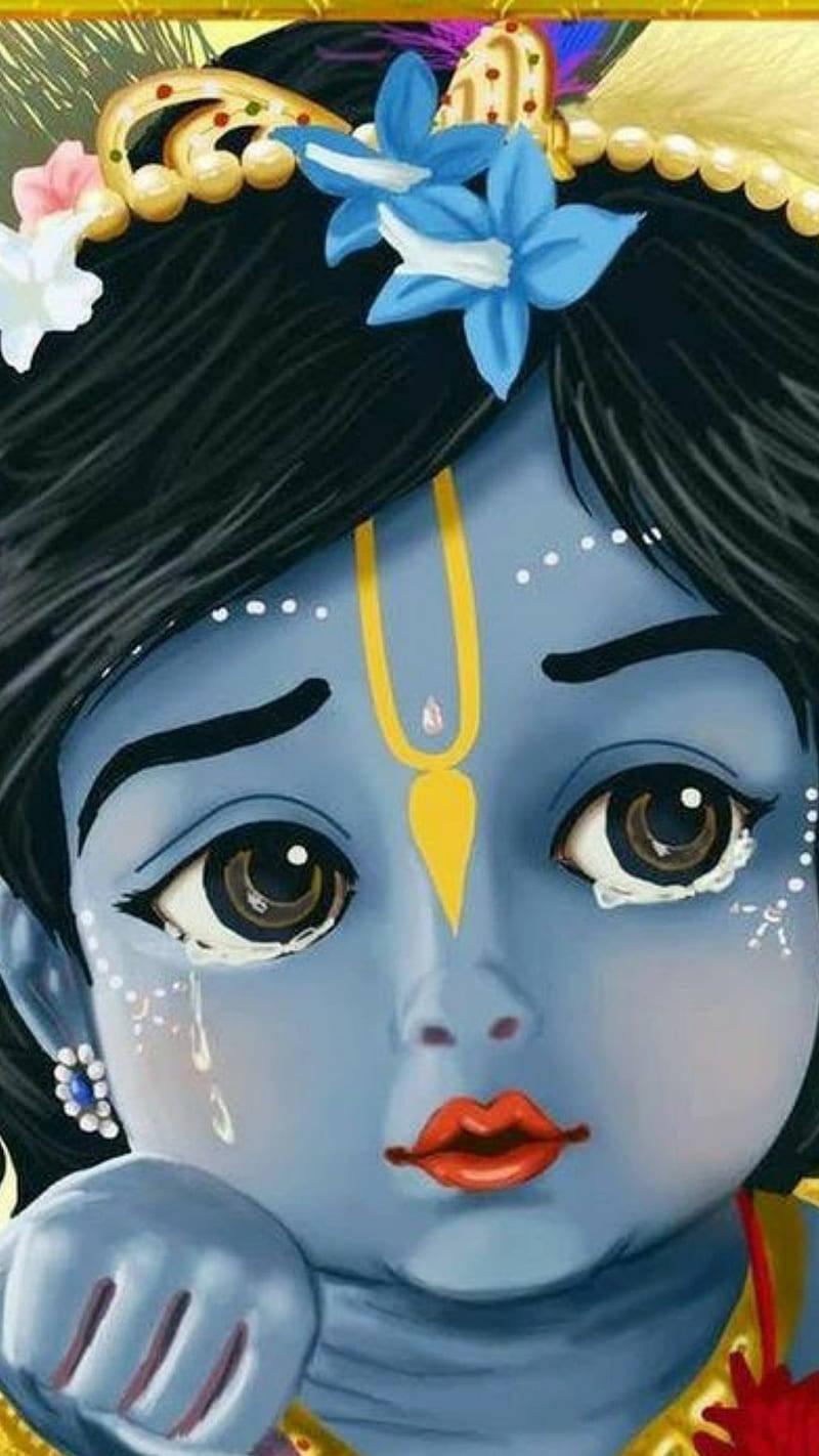 Close-Up Of Bal Krishna Crying — 800x1422 wallpaper