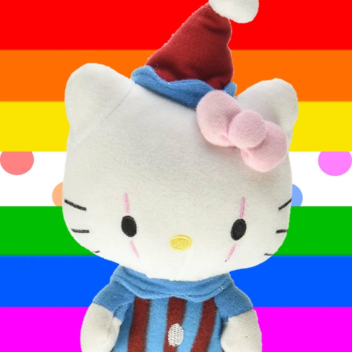 Clown Plushy Cartoon Hello Kitty PFP — 1121x1120 wallpaper