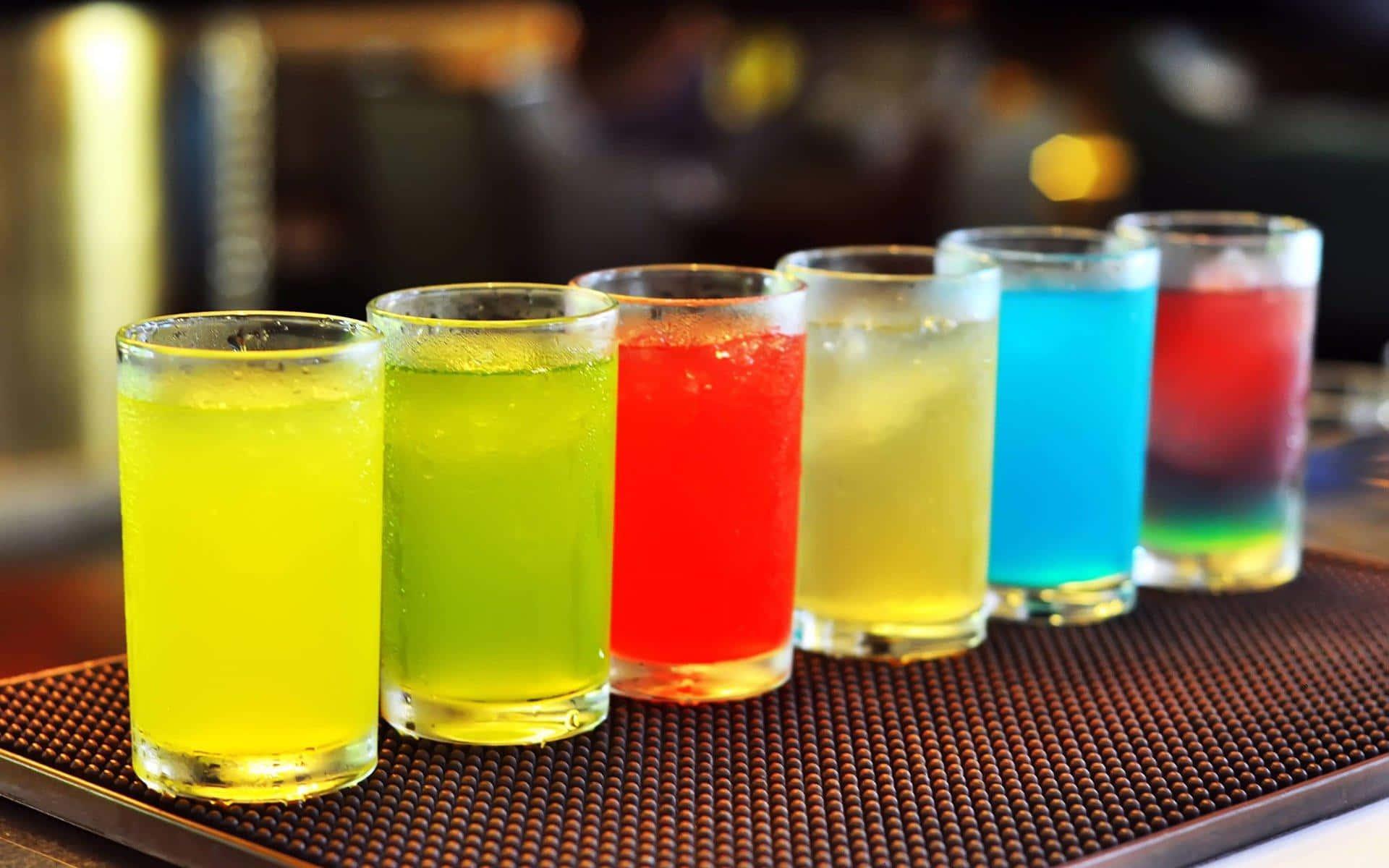 Cocktail Drinks Glass Different Colors