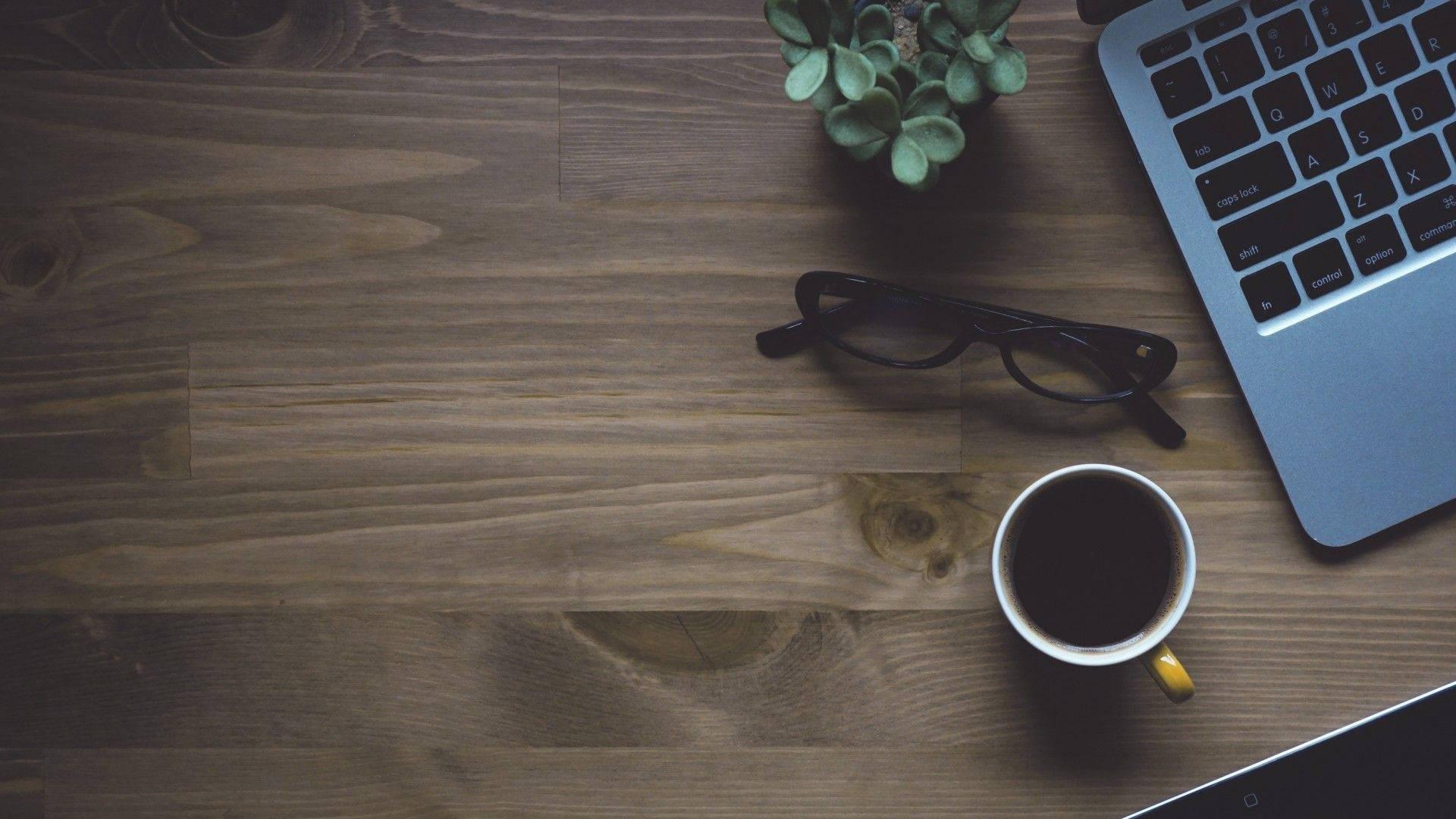 Coffee Laptop On Desk — 1920x1080 wallpaper
