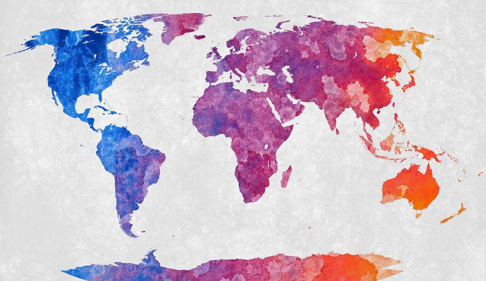 Colorful Abstarct World Map — 1600x925 wallpaper
