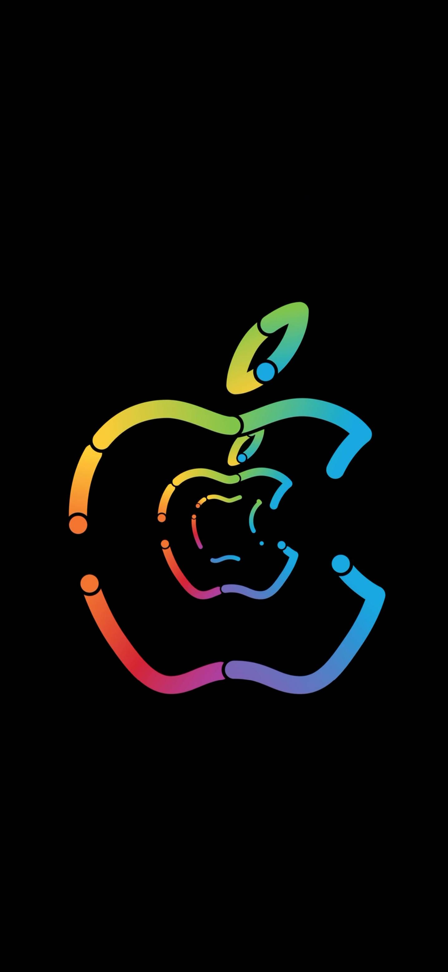 Colorful Apple Logo Artwork — 1436x3113 wallpaper