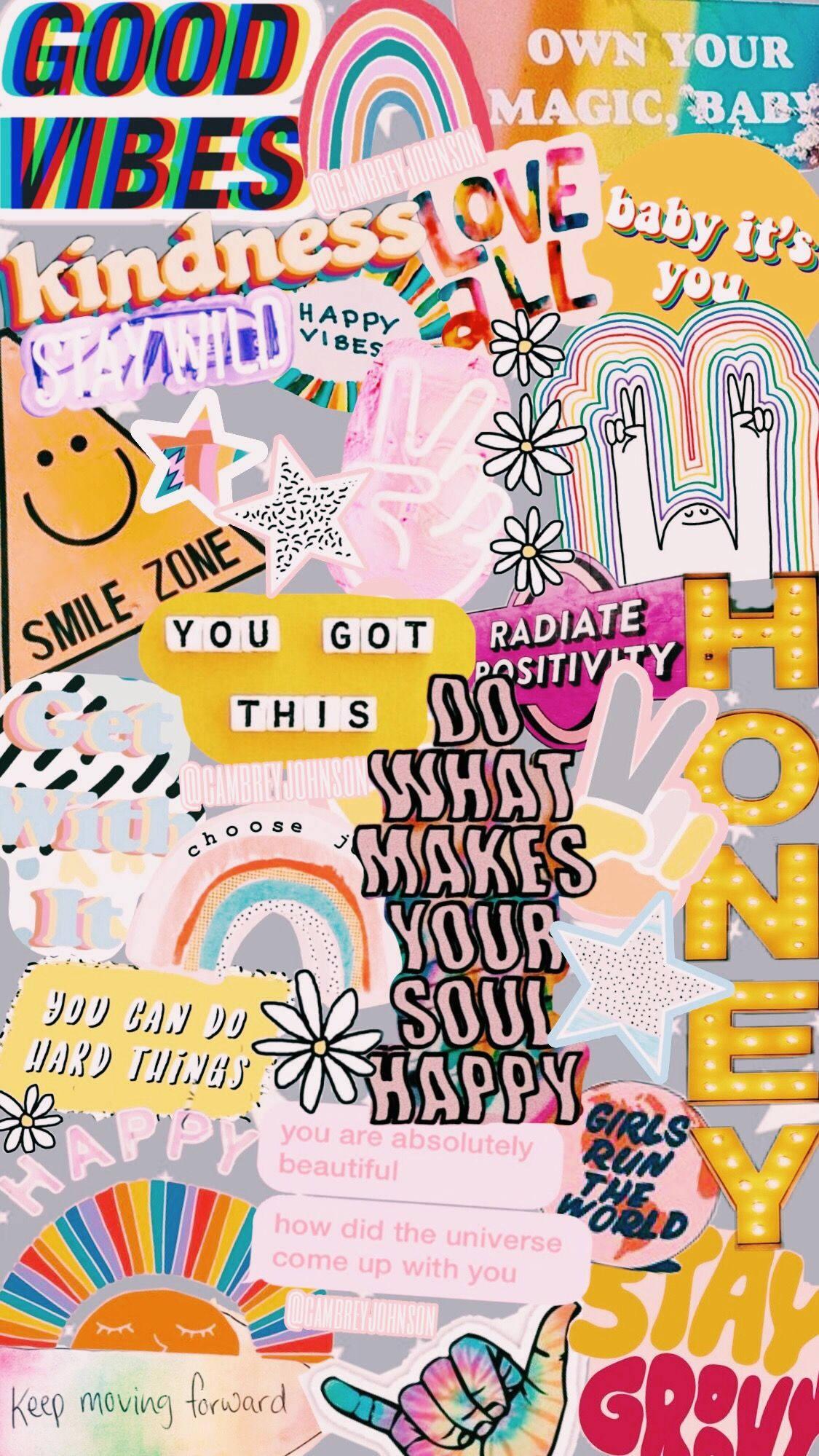 Colorful Cute Summer Collage — 1125x1999 wallpaper