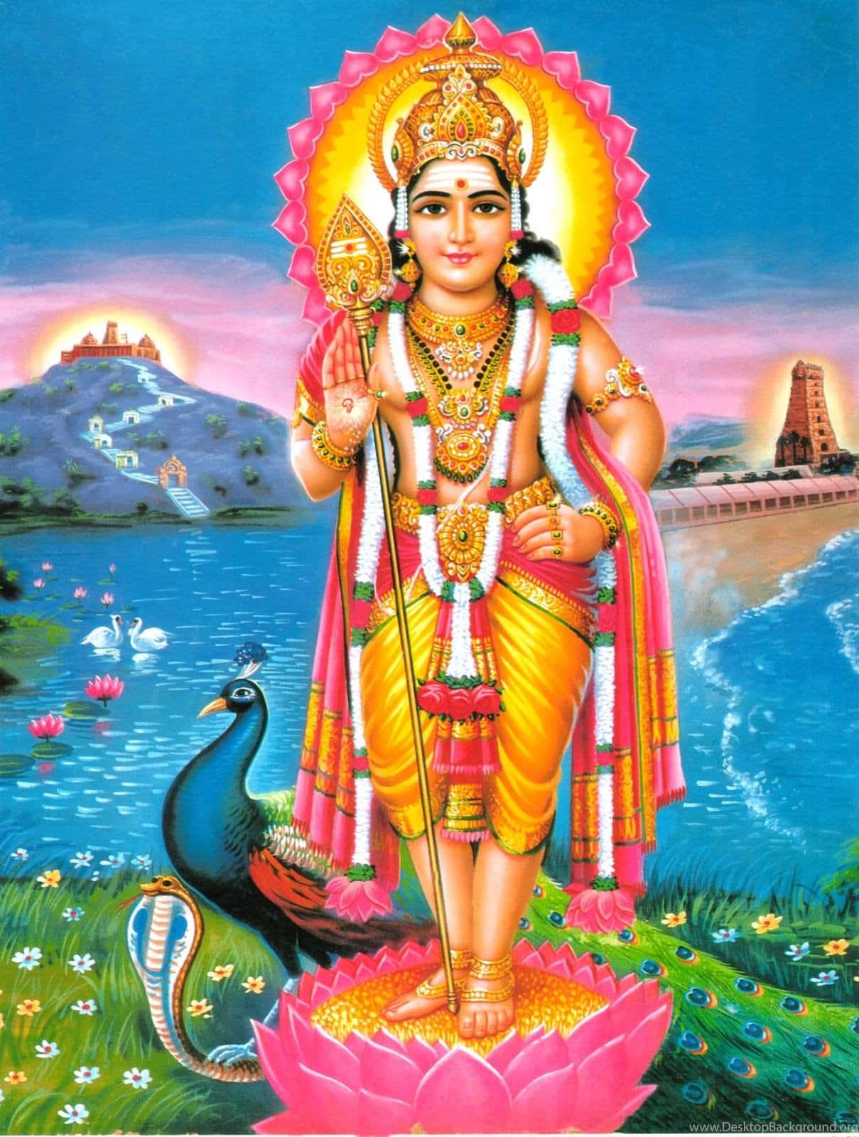 Colorful Deity Statue of Lord Murugan in Chittoor, Andhra Pradesh