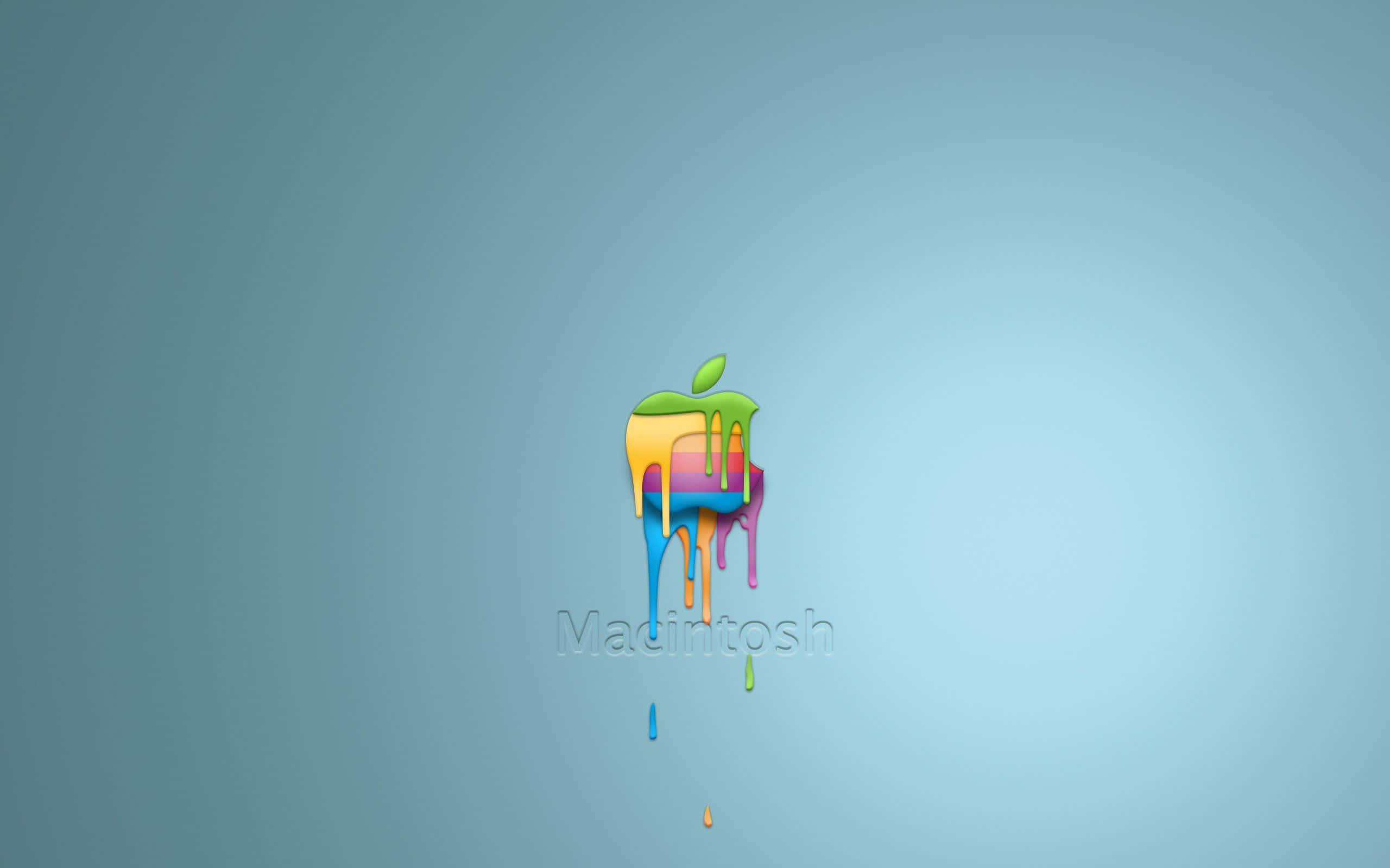 Colorful Drip Paint on a Gray Wall — 2560x1600 wallpaper
