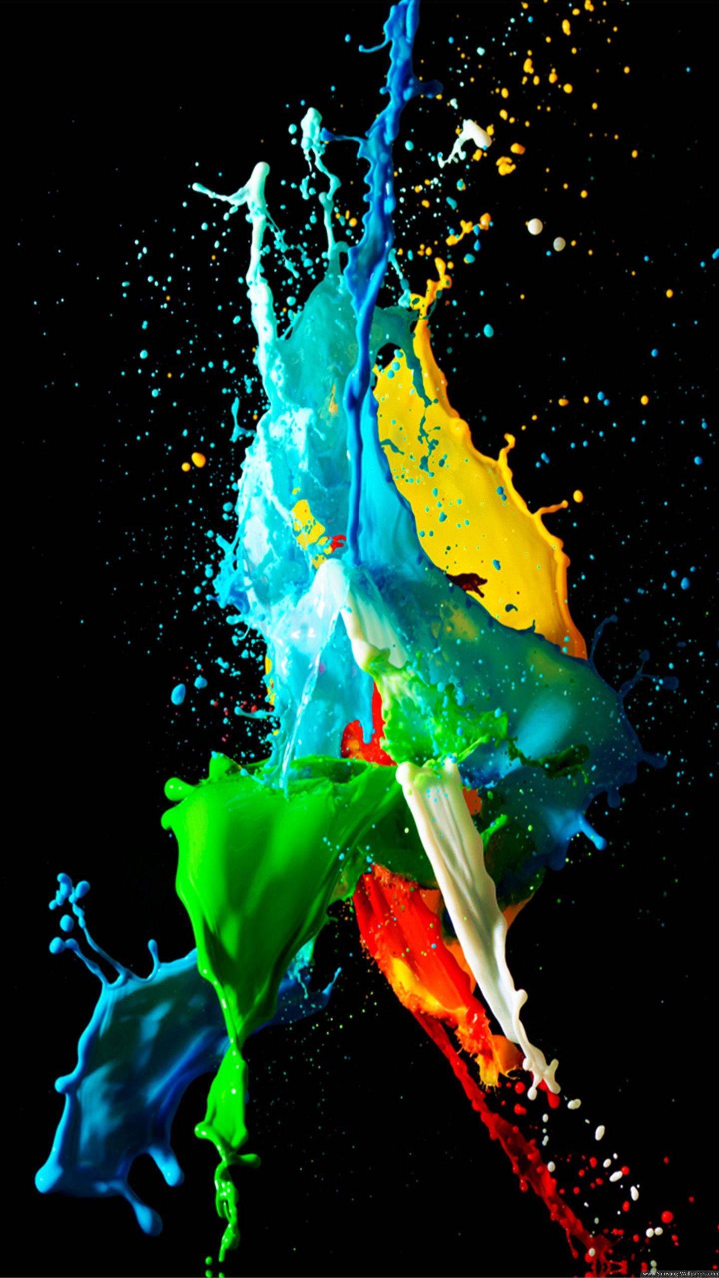 Colorful Paint Splash Samsung — 1440x2560 wallpaper