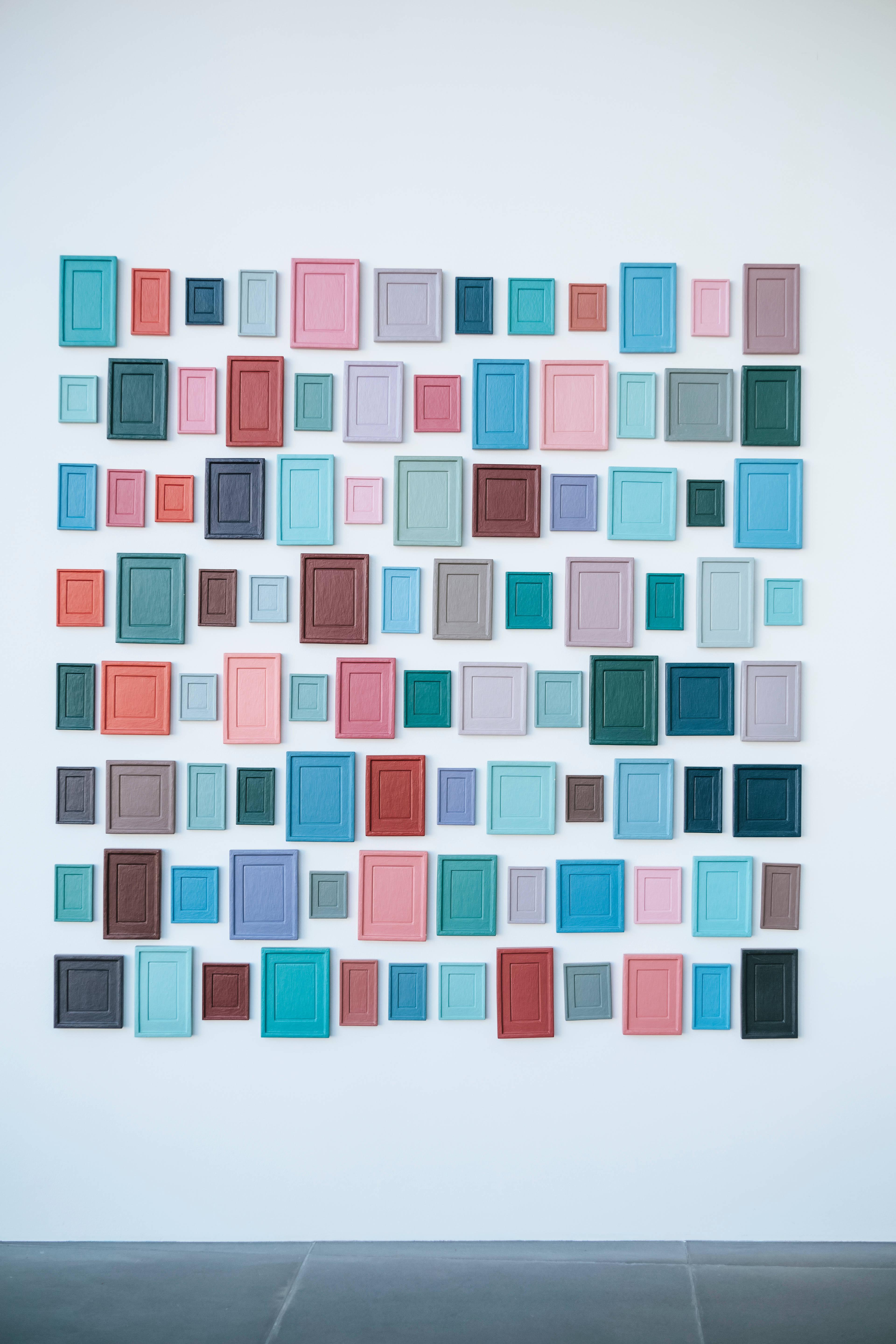 Colorful Rectangular Plates On Wall Art — 3840x5760 wallpaper