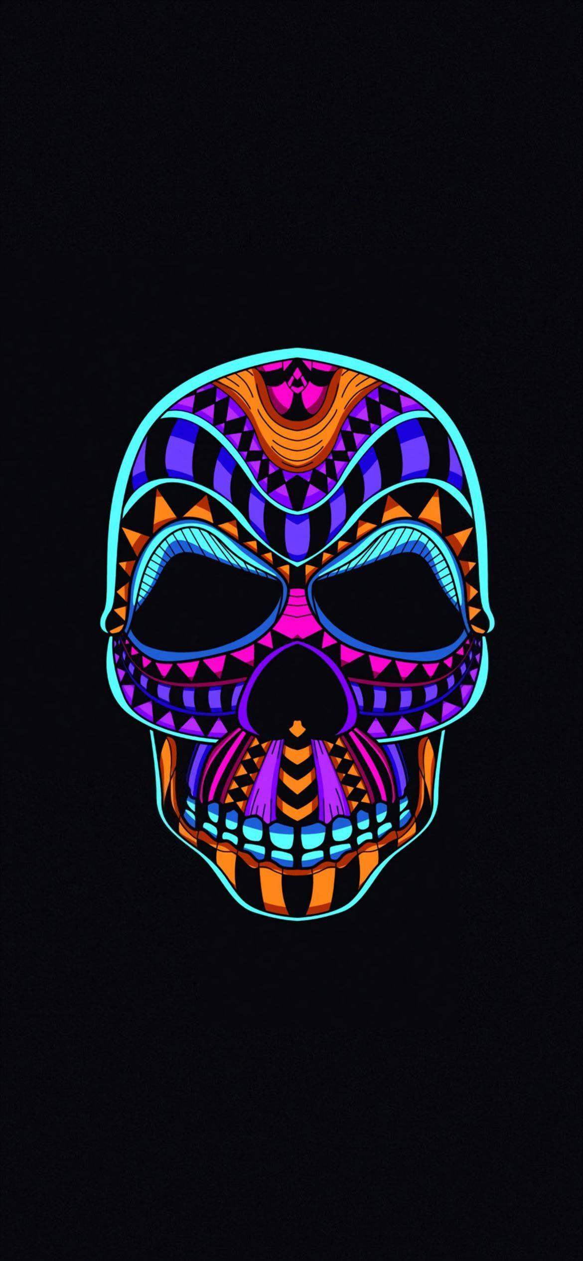 Colorful Skull iPhone 12 — 1170x2532 wallpaper