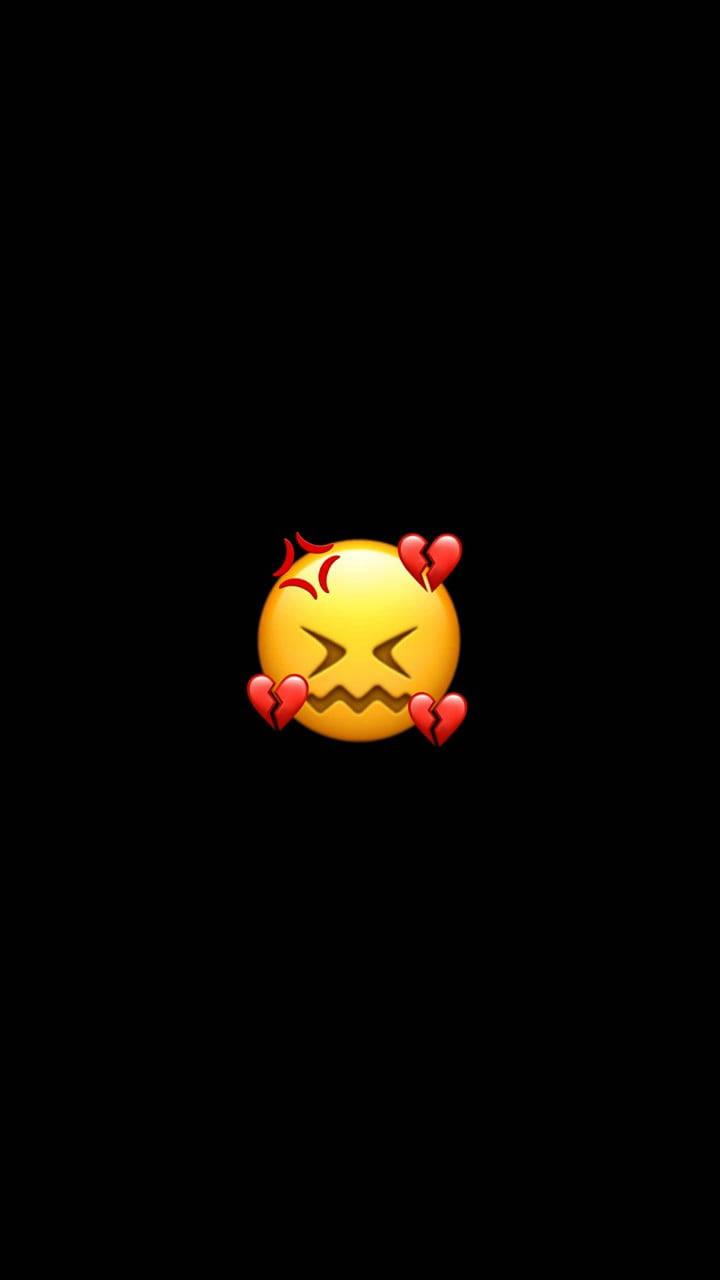 Confounded Emoji With Broken Heart Black — 720x1280 wallpaper