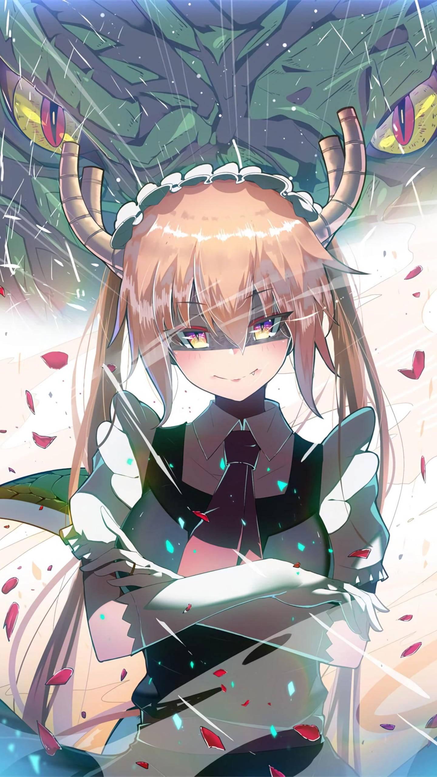 Cool Anime Girl PFP Dragon Maid — 1440x2560 wallpaper