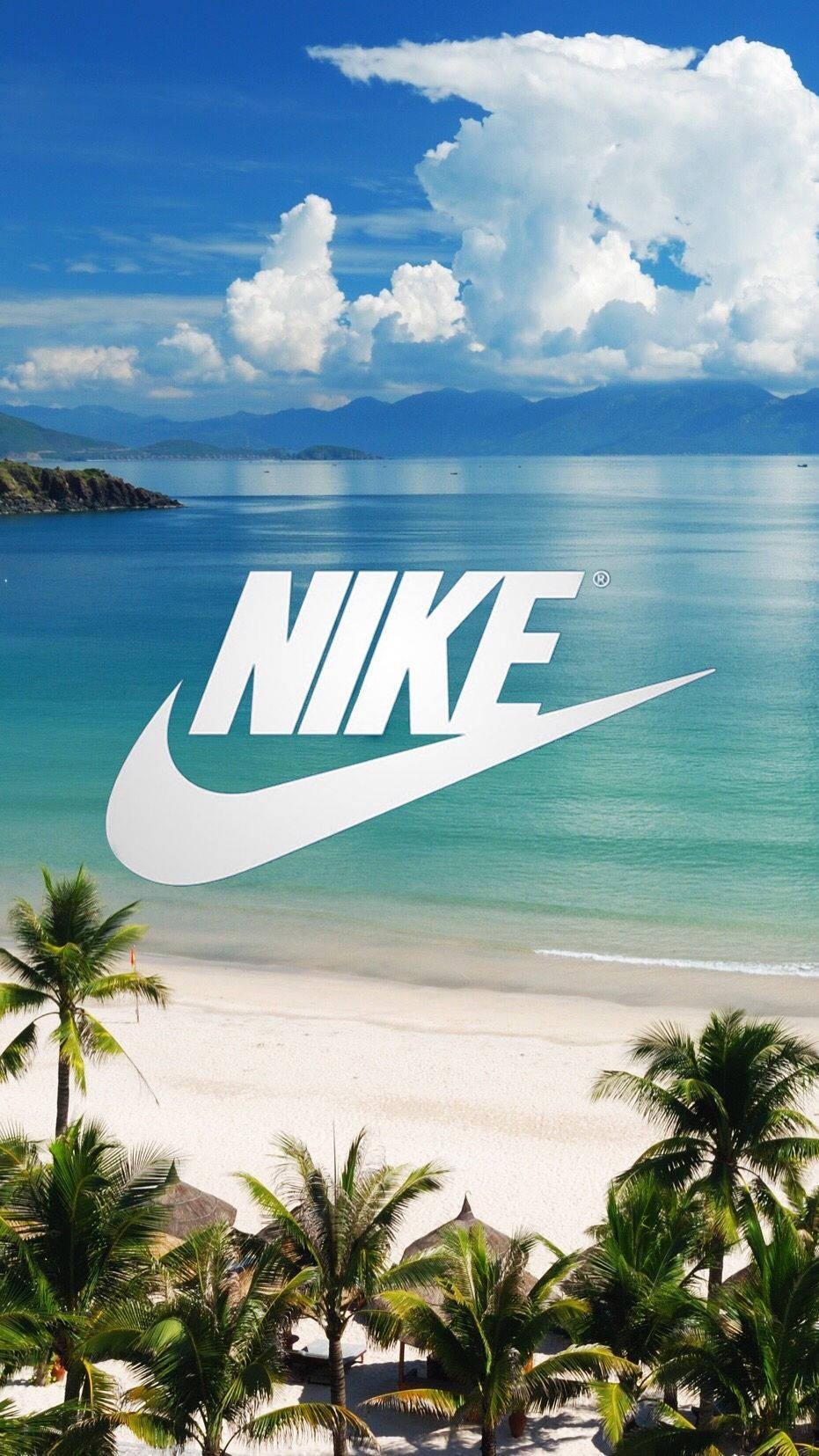 Cool Beach With Nike Emblem — 931x1655 wallpaper