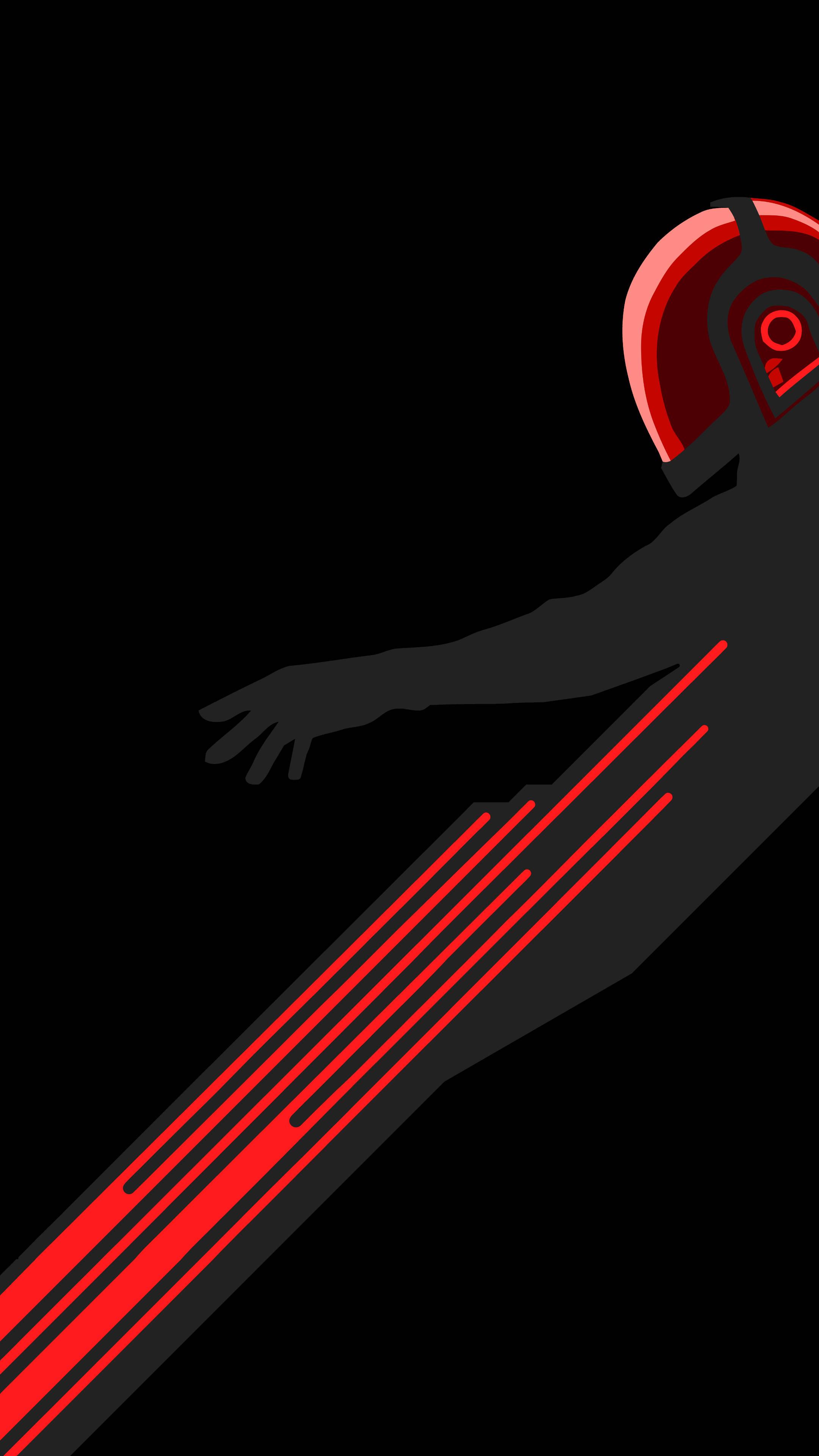 Cool Daft Punk Vector in a Bright Amoled Style — 2160x3840 wallpaper