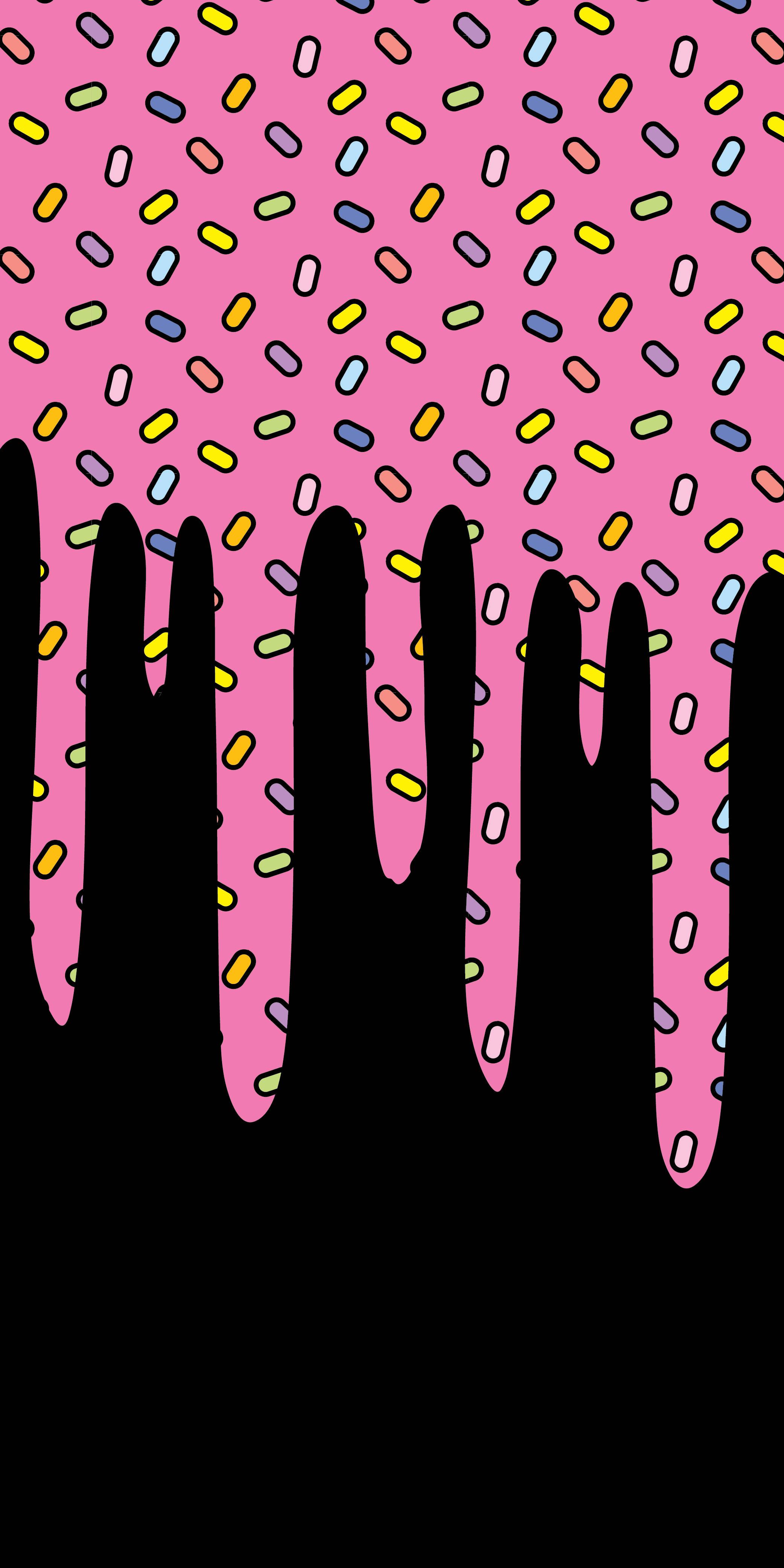 Cool Drip Pink Sprinkles — 2083x4167 wallpaper
