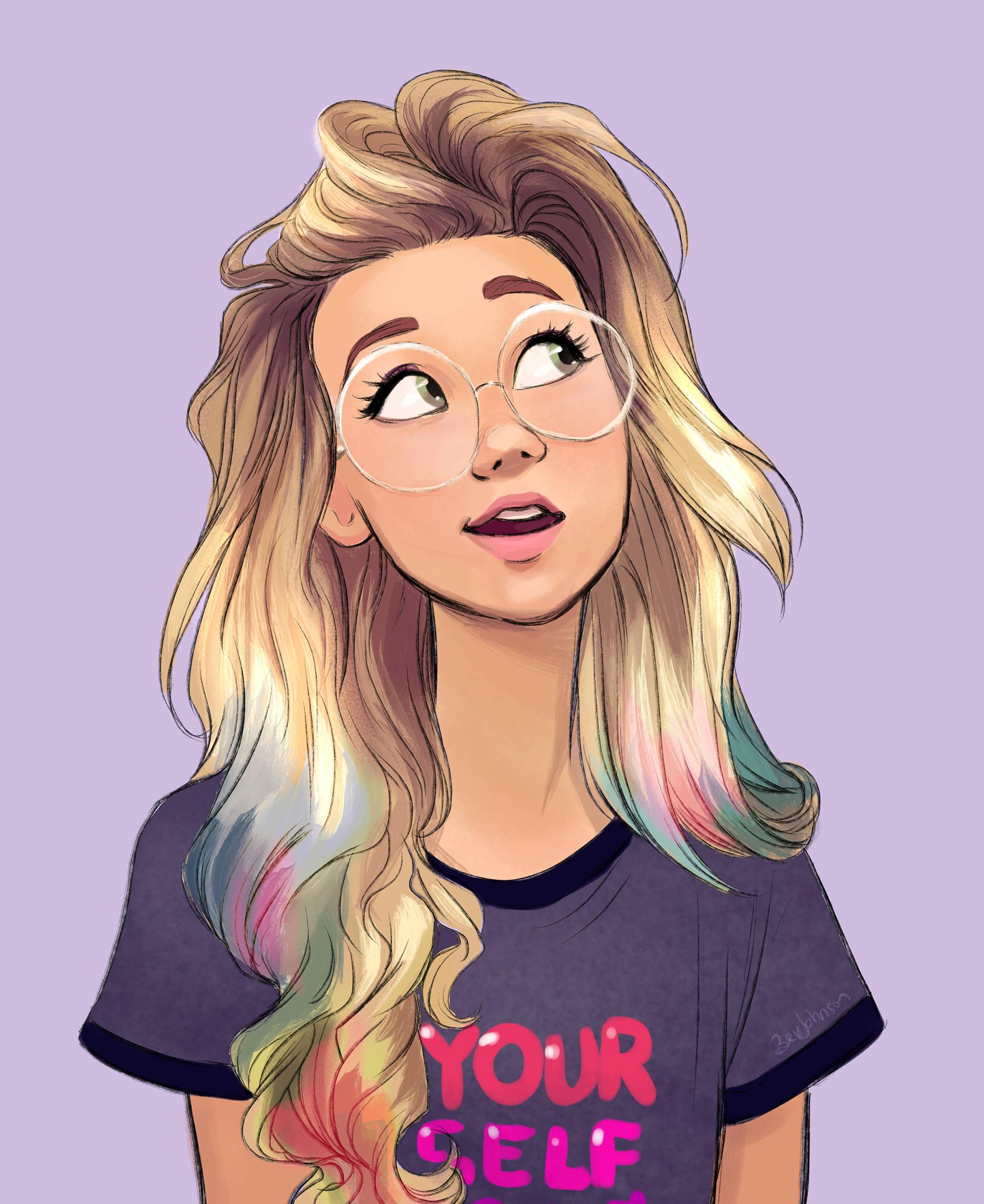 Cool Girl Cartoon Blonde Hair — 1920x2349 wallpaper
