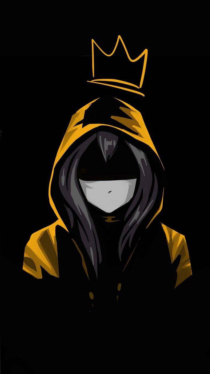 Cool Girl Cartoon In Black And Gold — 720x1280 wallpaper