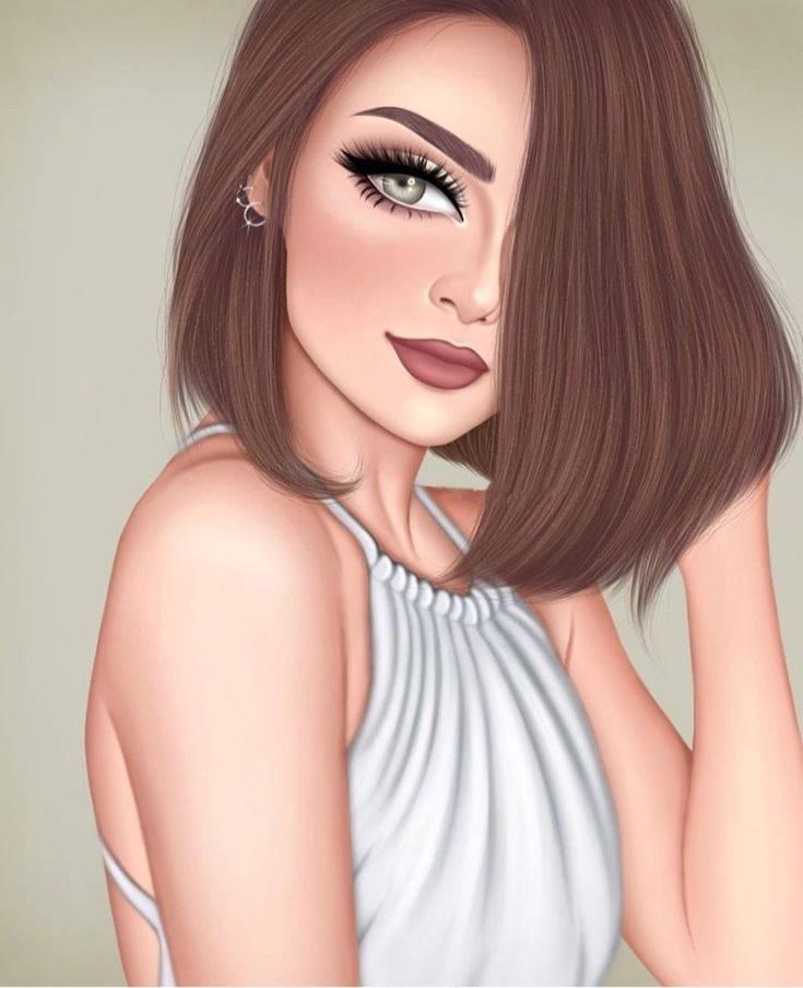 Cool Girl Cartoon In Short Hair — 735x904 wallpaper
