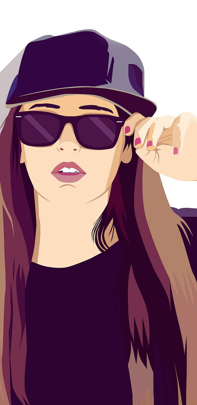 Cool Girl Cartoon In Swagger — 800x1644 wallpaper