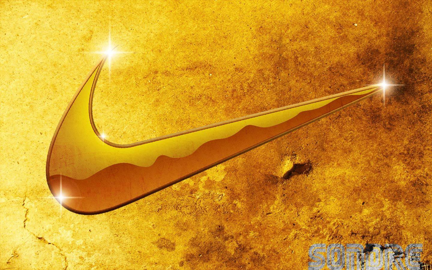Cool Golden Nike Logo — 1440x900 wallpaper
