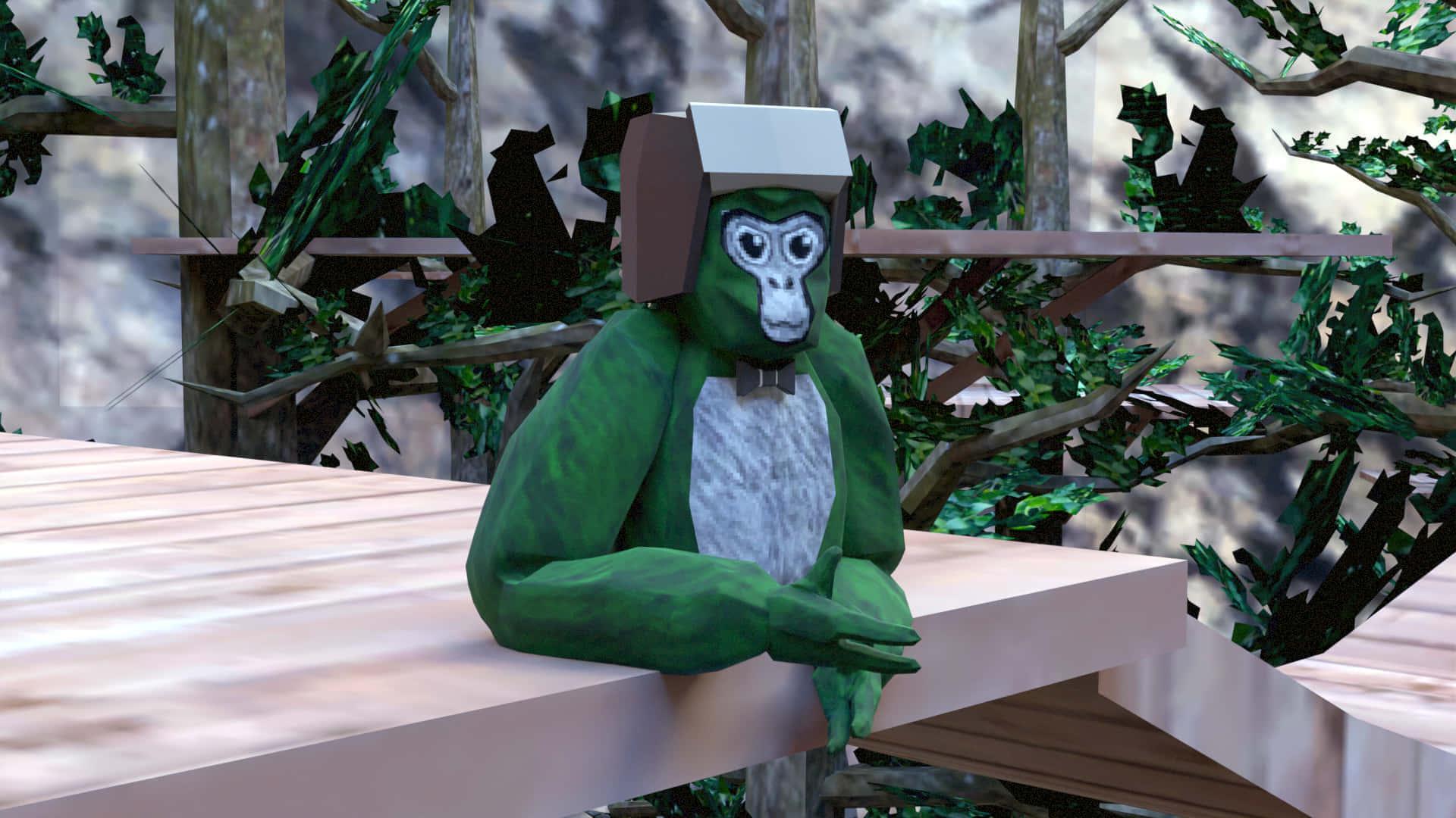 Cool Green Sitting Gorilla Tag Picture — 1920x1080 wallpaper