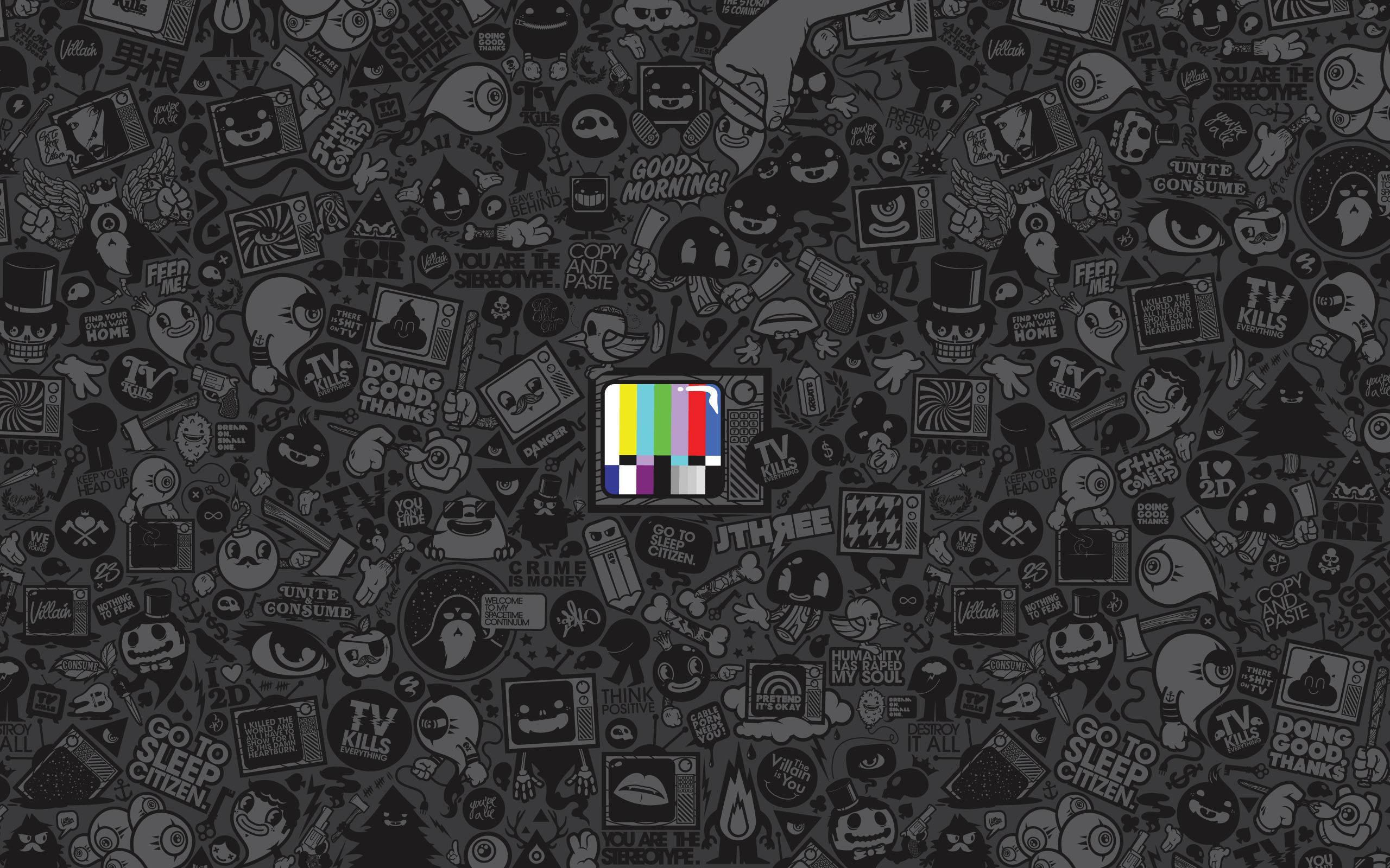 Cool Grey Doodle Art — 2560x1600 wallpaper