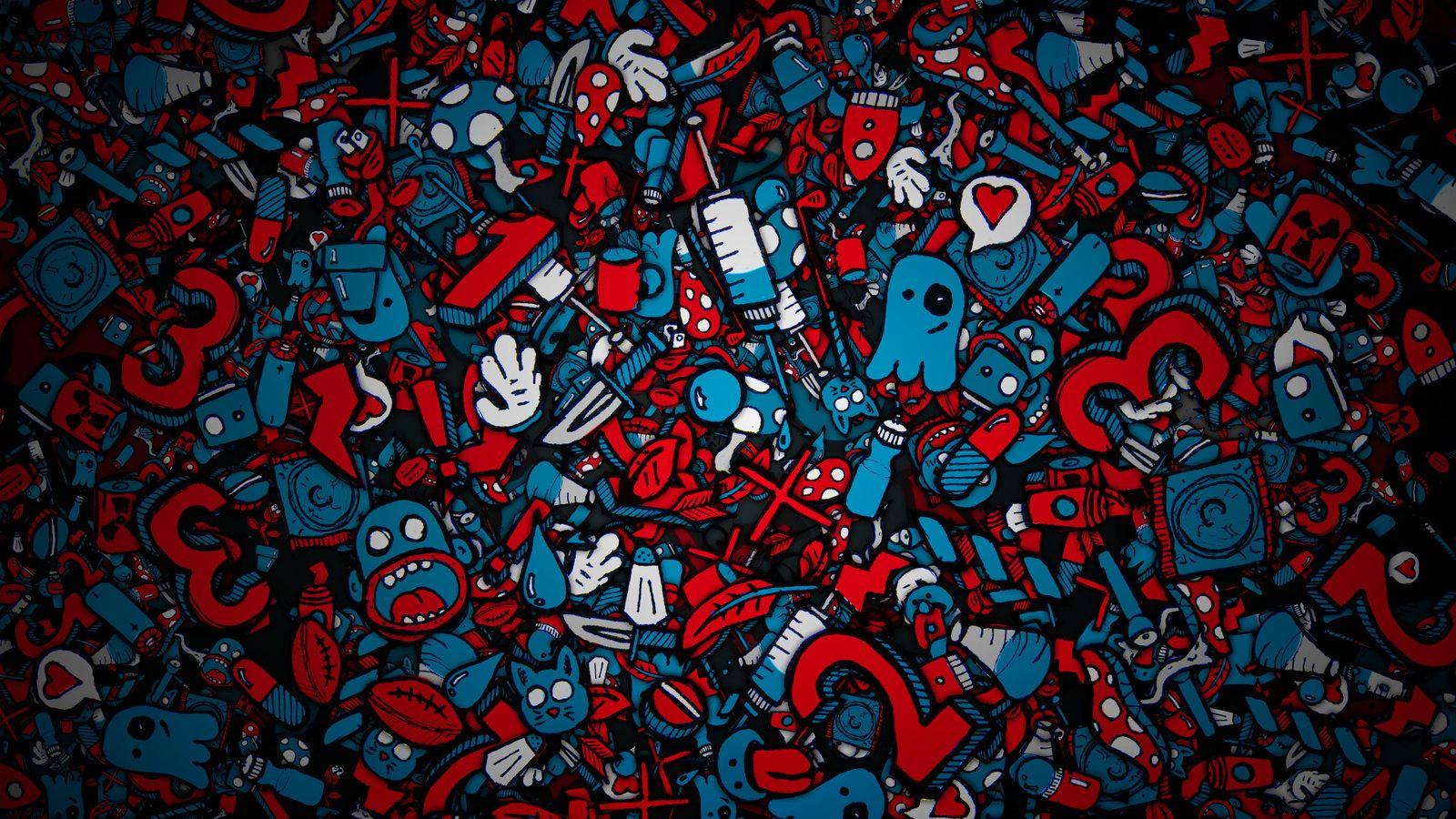Cool Icon Doodle Art — 1600x900 wallpaper