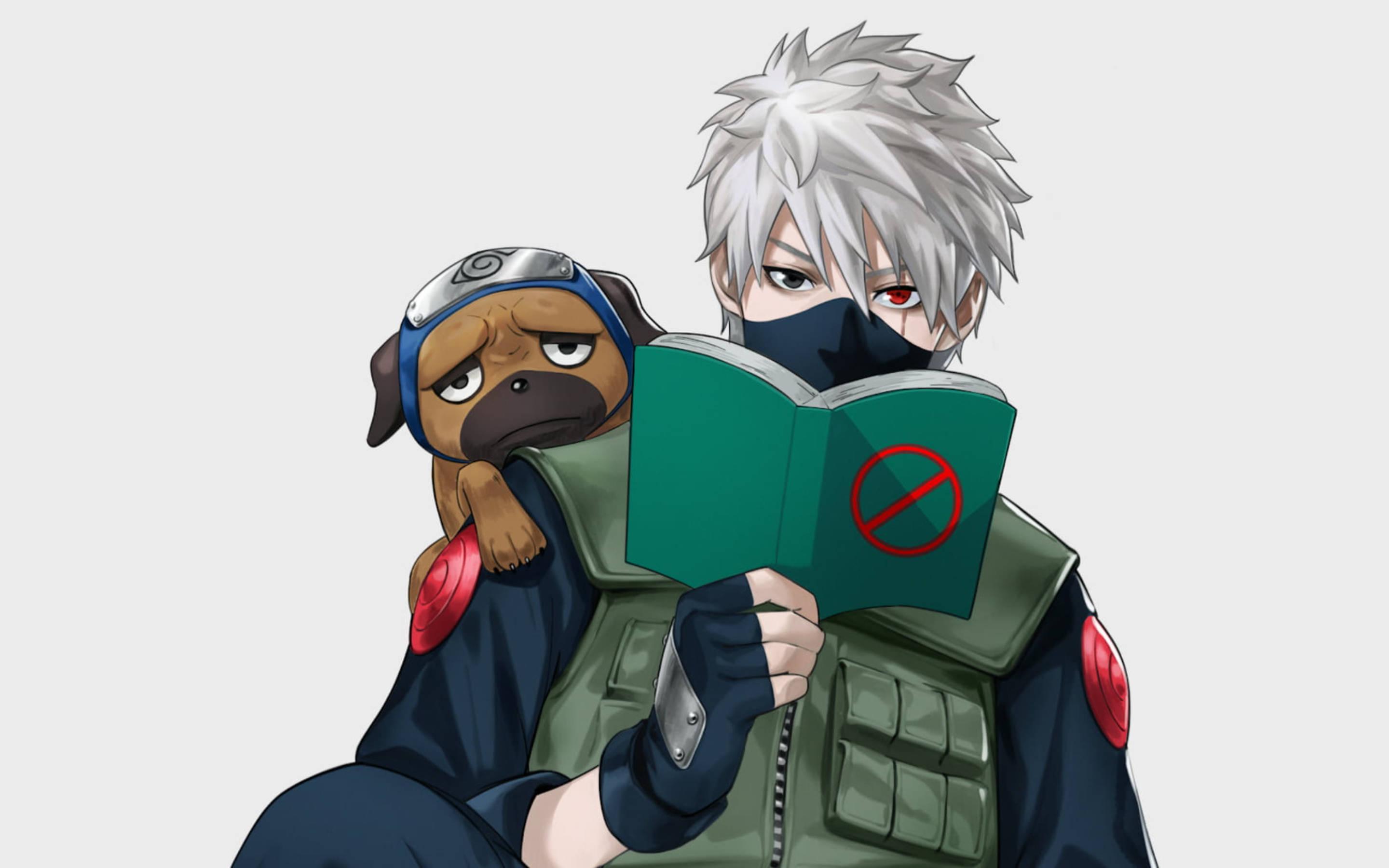 Cool Kakashi Art With Dog — 2880x1800 wallpaper