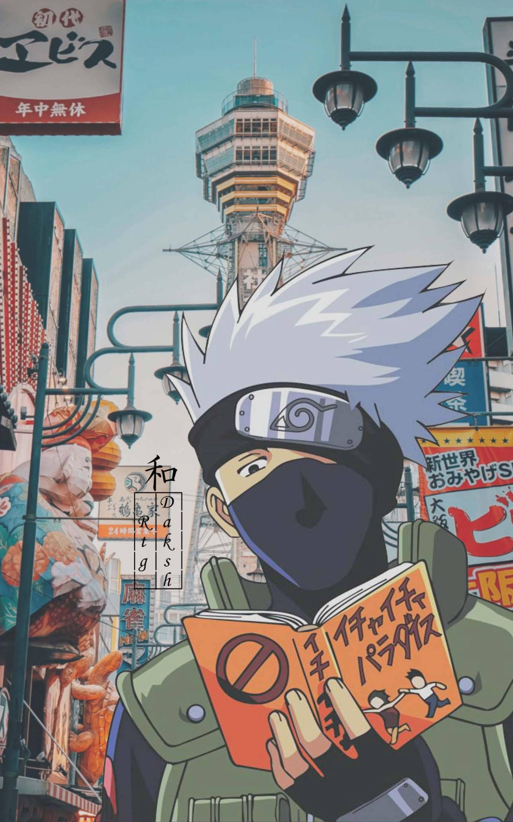 Cool Kakashi As Bookworm — 1800x2880 wallpaper