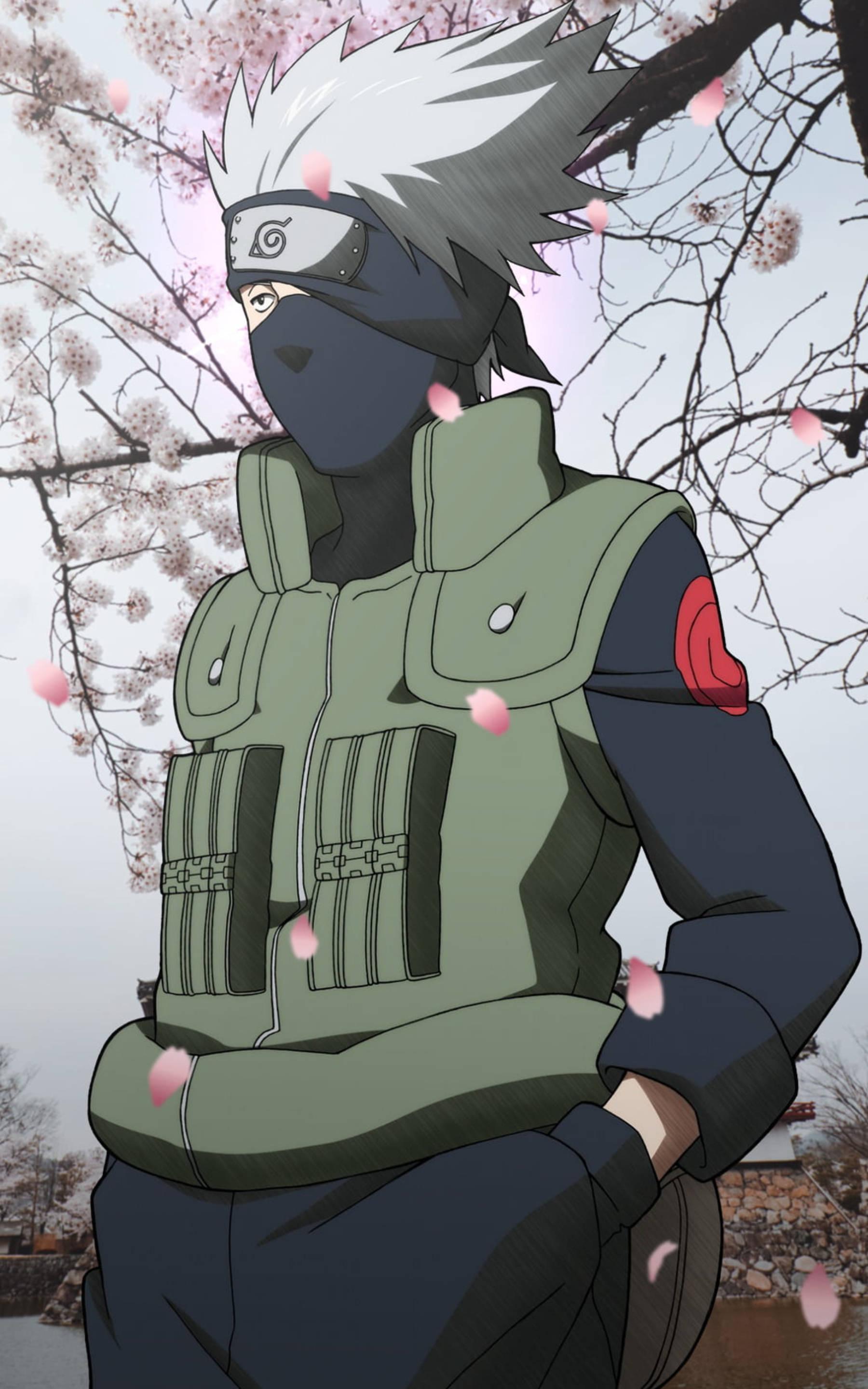 Cool Kakashi Cherry Blossom — 1800x2880 wallpaper