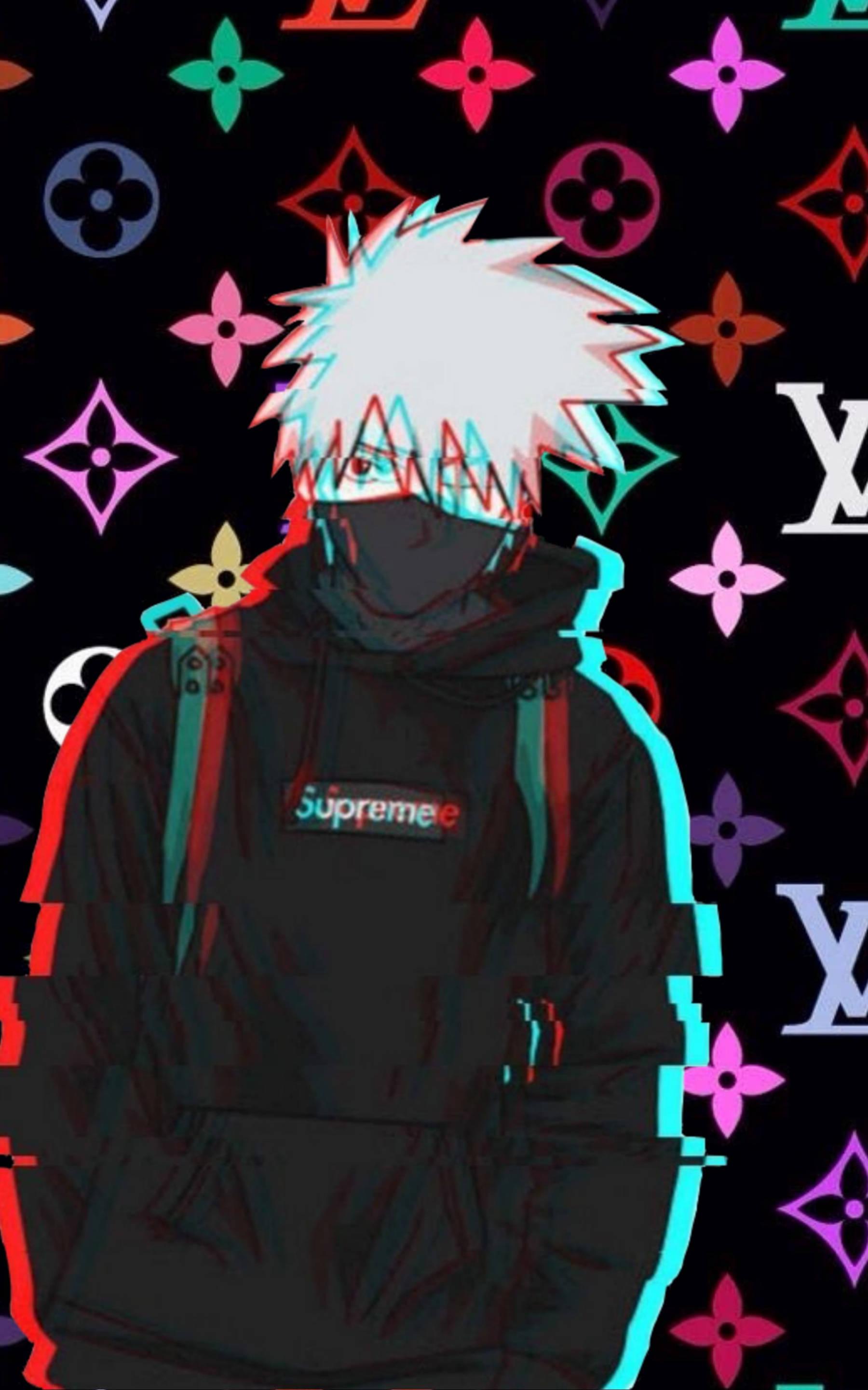 Cool Kakashi Wearing Dope Supreme — 1800x2880 wallpaper