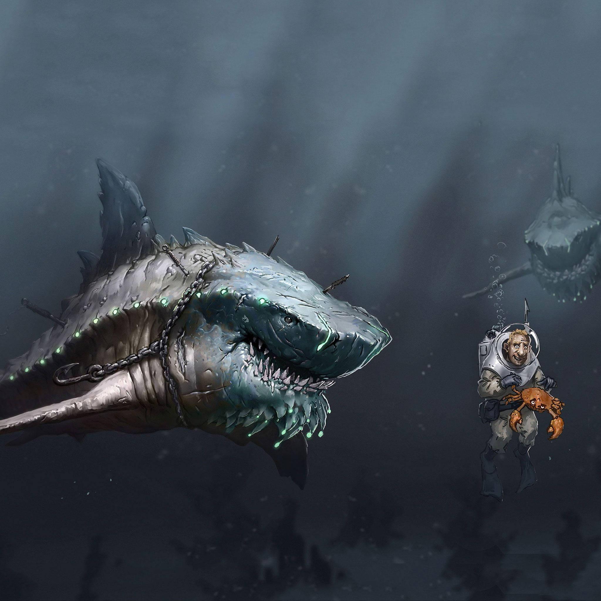 Cool Marine Art iPad Display — 2048x2048 wallpaper