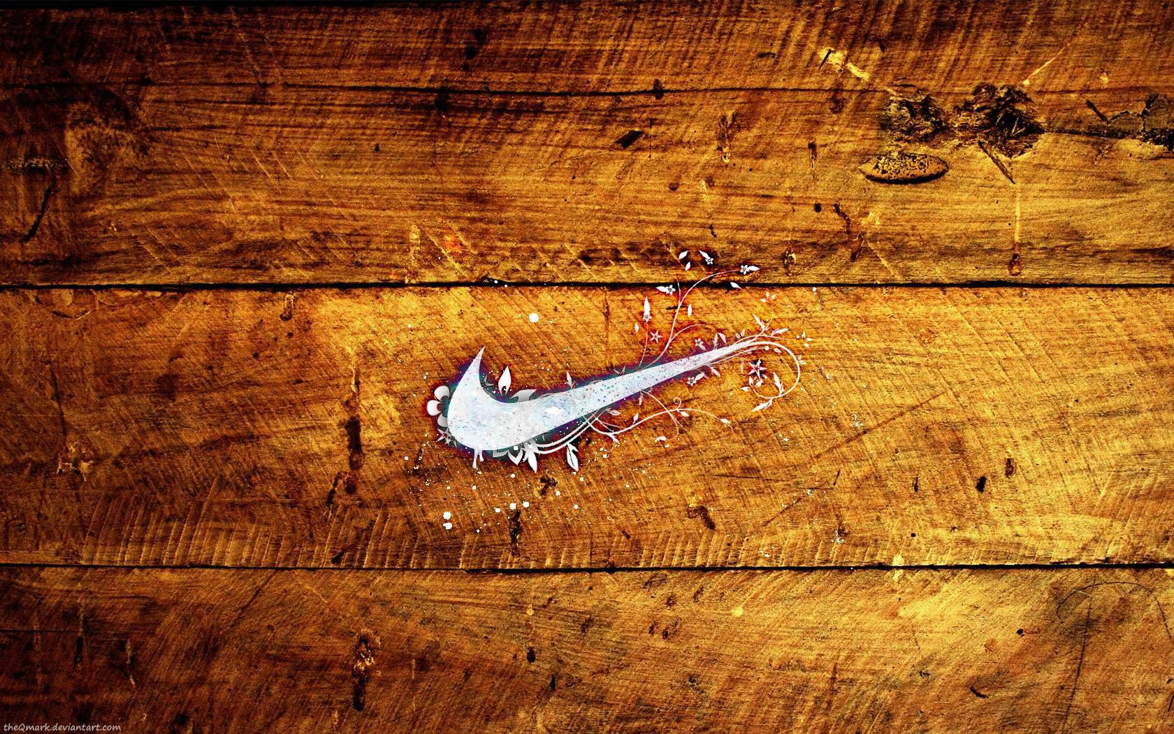 Cool Nike Emblem On Wood — 1680x1050 wallpaper