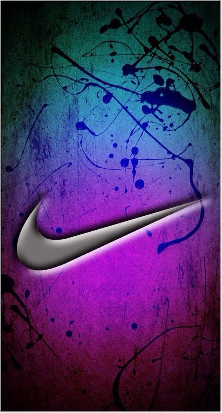 Cool Nike Emblem With Paint Splashes — 745x1386 wallpaper