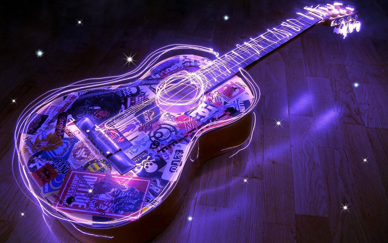 Cool Purple Guitar Live — 1280x800 wallpaper