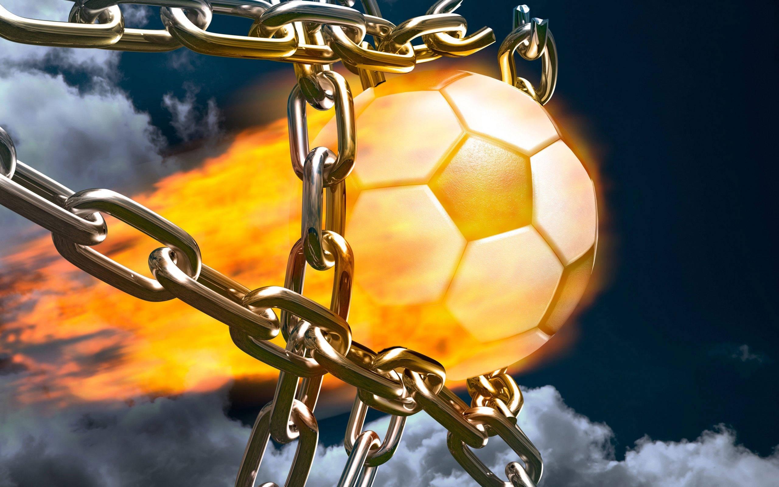Cool Soccer Ball Fiery Effect — 2560x1600 wallpaper