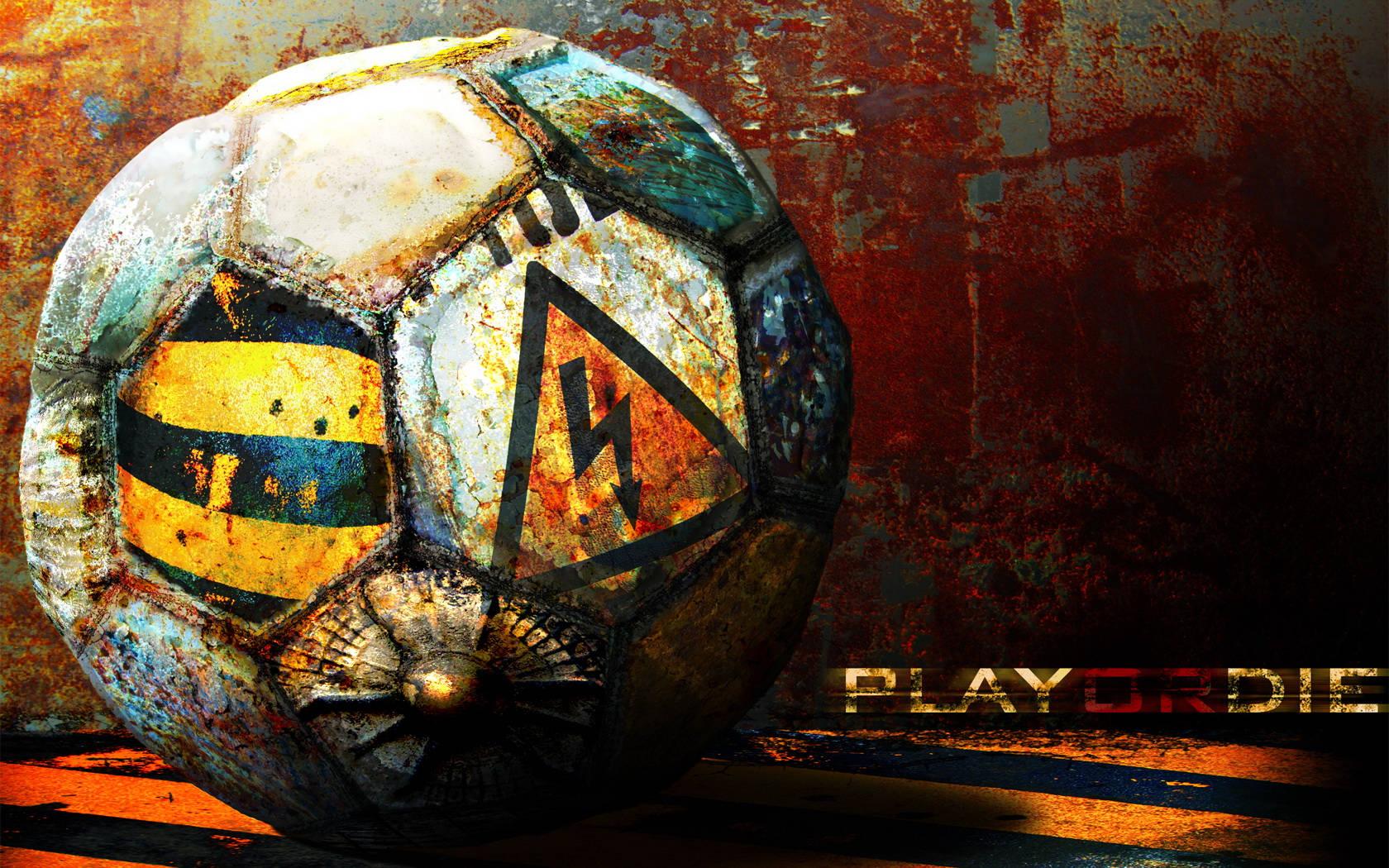 Cool Soccer Ball Grunge Design — 1680x1050 wallpaper