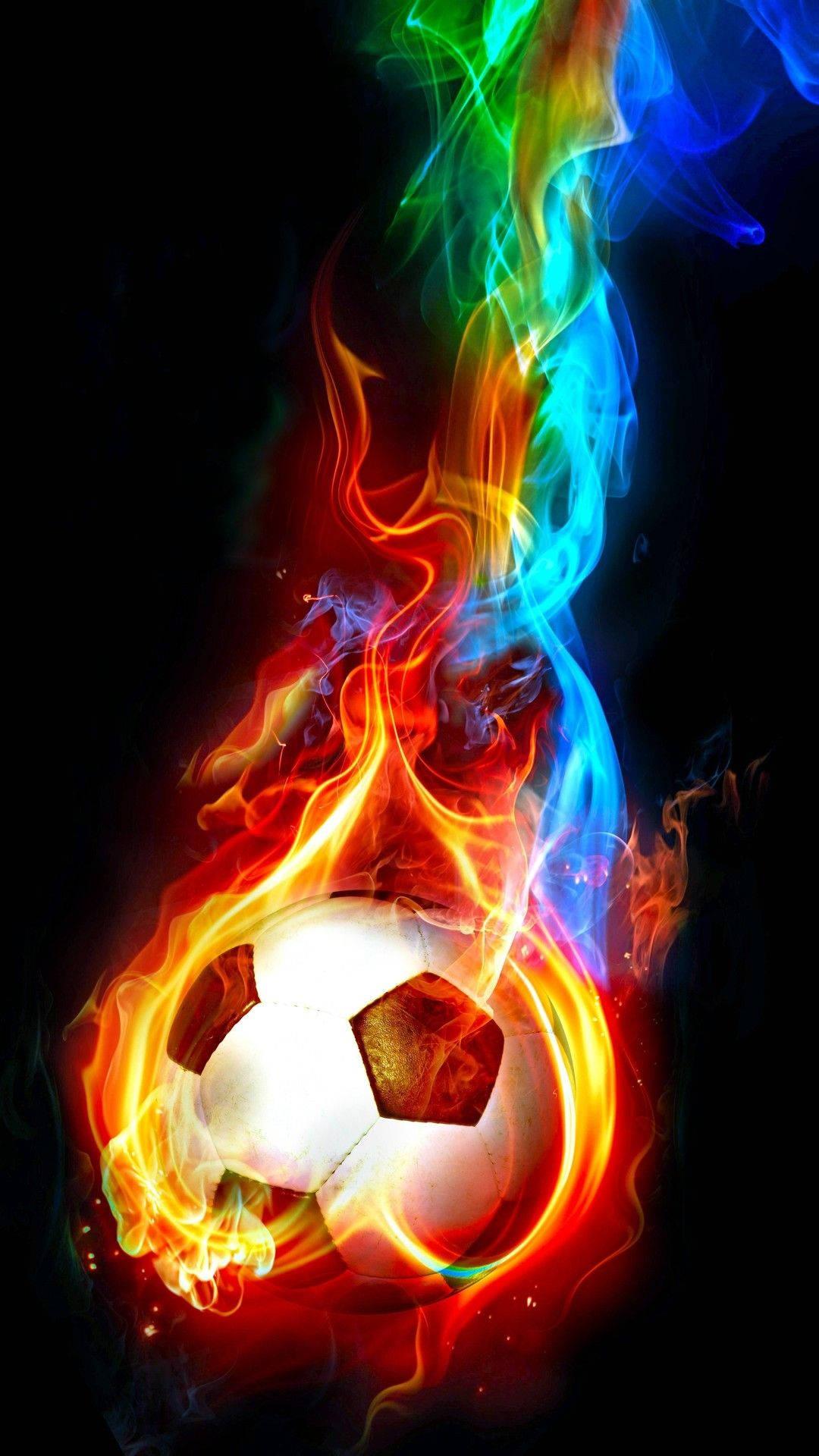 Cool Soccer Ball On Fire — 1080x1920 wallpaper