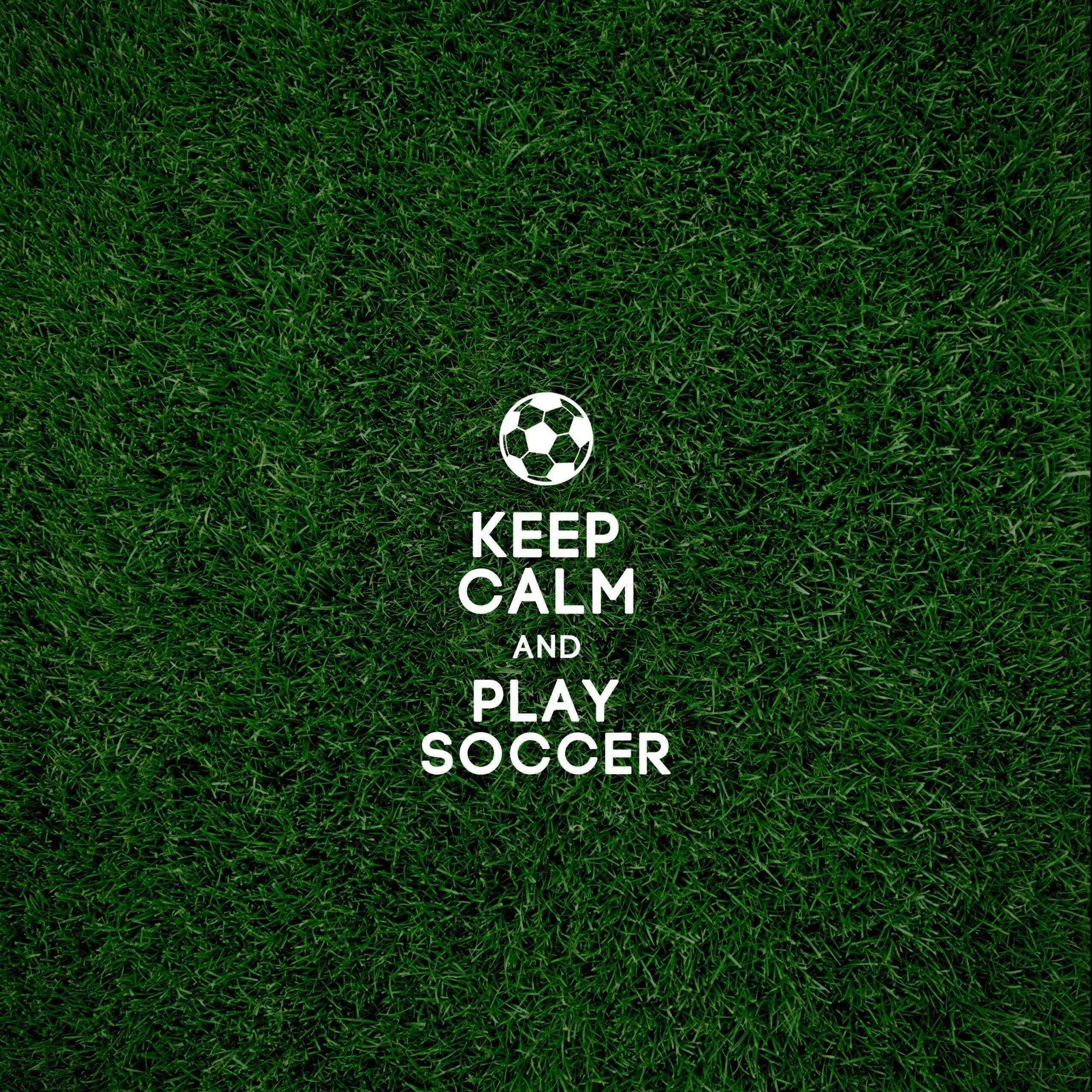 Cool Soccer Keep Calm Quote — 2560x2560 wallpaper
