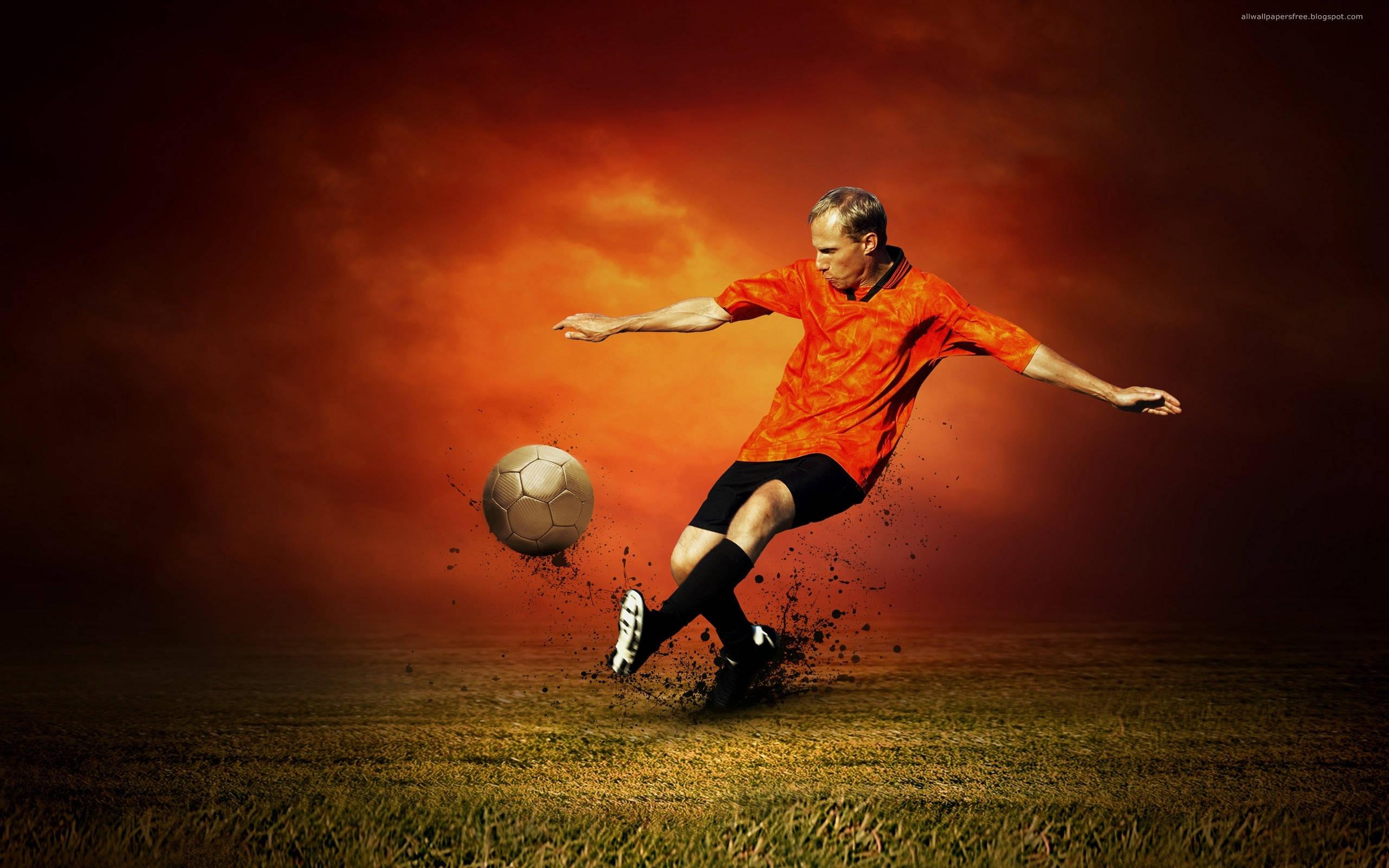 Cool Soccer Player Orange — 2560x1600 wallpaper
